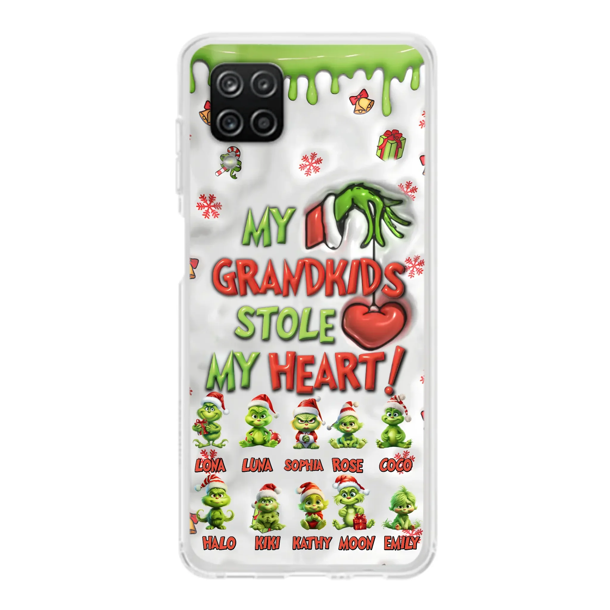 Custom Personalized Christmas Mama Grandkid Phone Case - Gift Idea For Grandkids - Upto 10 Kids - My Grandkids Stole My Heart - Case For iPhone/Samsung