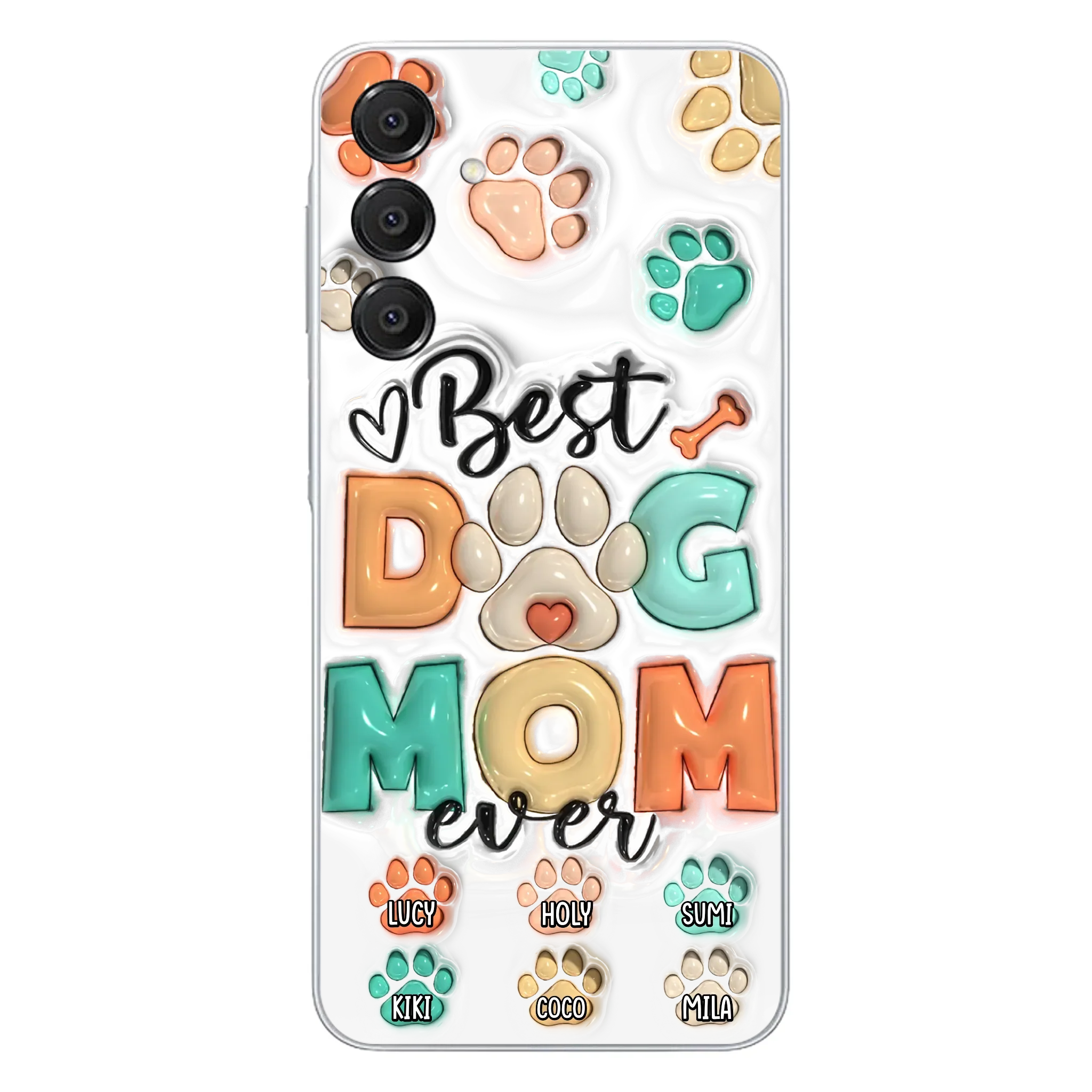 Personalized Dog Mom/Dad Phone Case - Gift Idea For Dog Owners/Lovers - Upto 6 Paws - Best Dog Mom Ever - Case For iPhone/Samsung