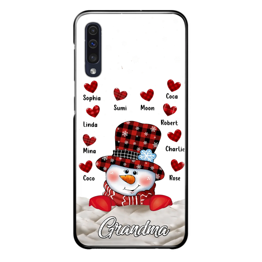 Personalized Snowman Grandma Phone Case - Christmas Gift Idea For Grandma - Up to 10 Kids - Case For iPhone/Samsung