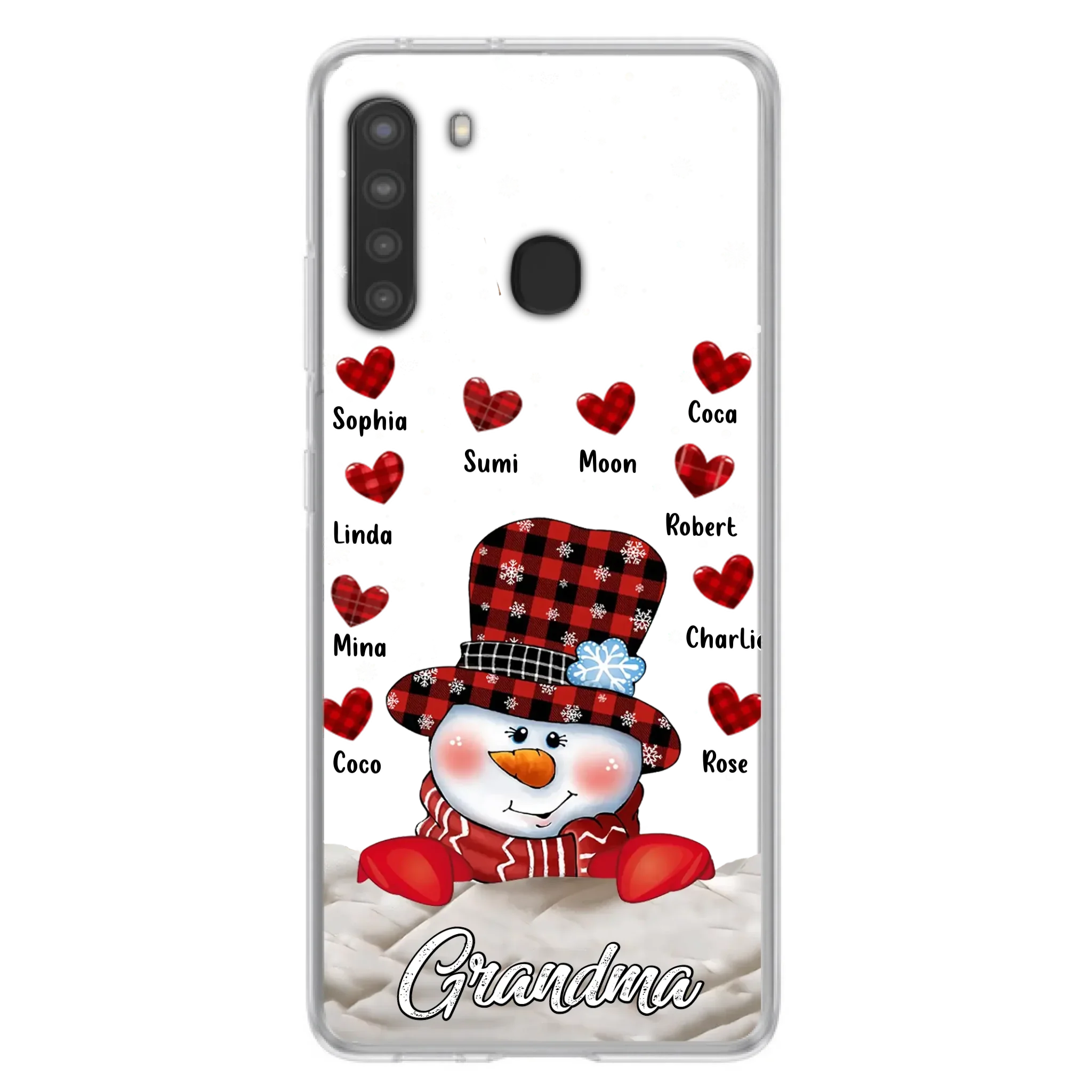 Personalized Snowman Grandma Phone Case - Christmas Gift Idea For Grandma - Up to 10 Kids - Case For iPhone/Samsung