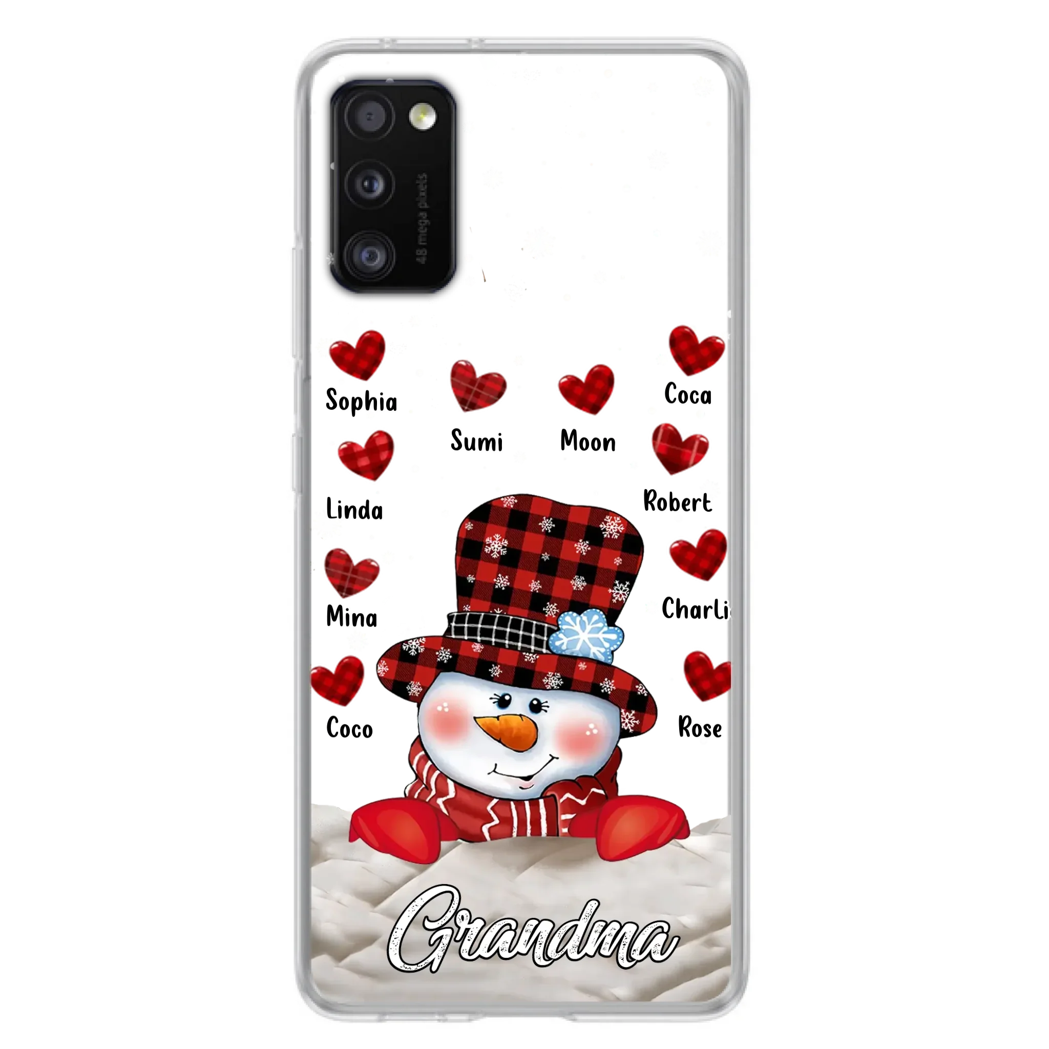 Personalized Snowman Grandma Phone Case - Christmas Gift Idea For Grandma - Up to 10 Kids - Case For iPhone/Samsung