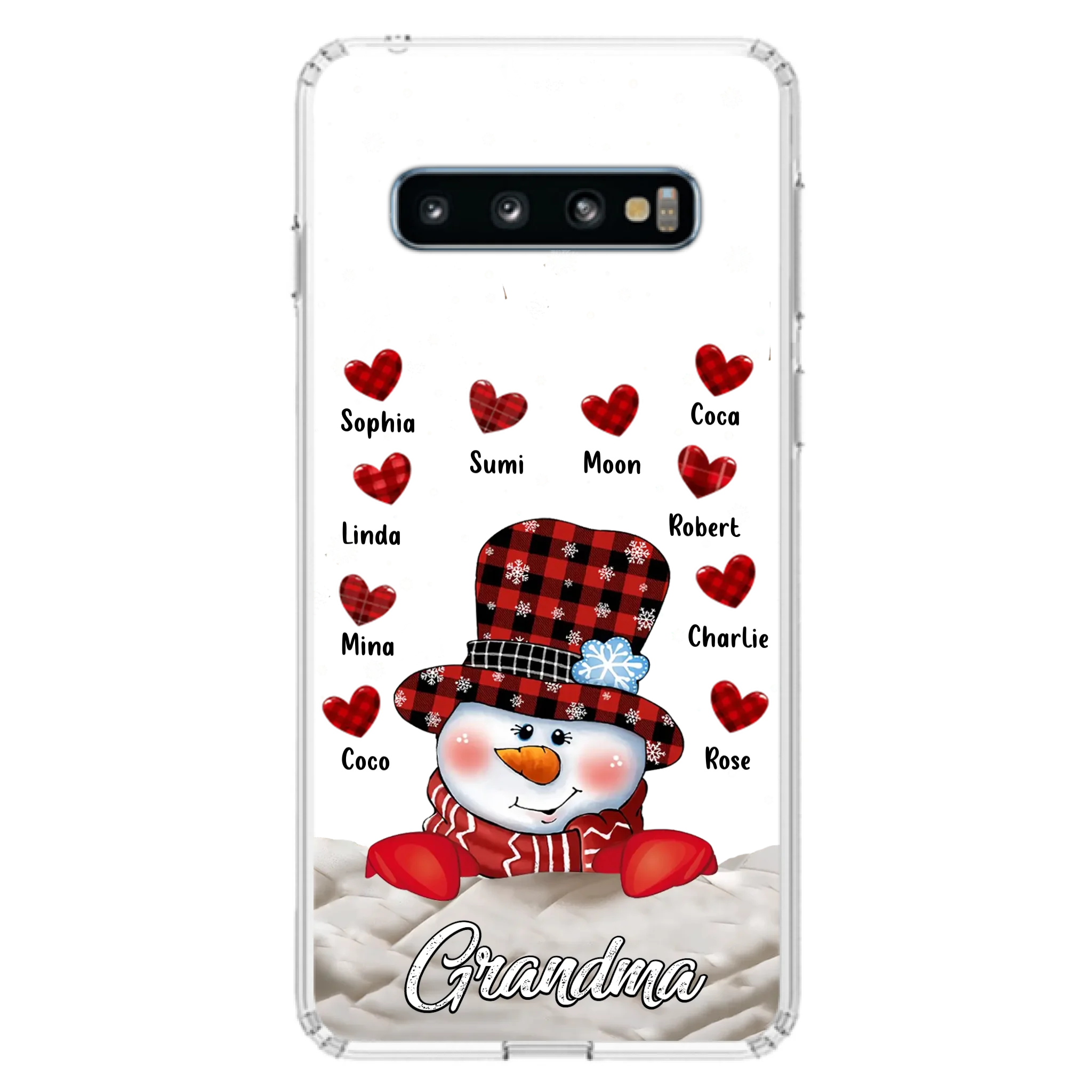 Personalized Snowman Grandma Phone Case - Christmas Gift Idea For Grandma - Up to 10 Kids - Case For iPhone/Samsung