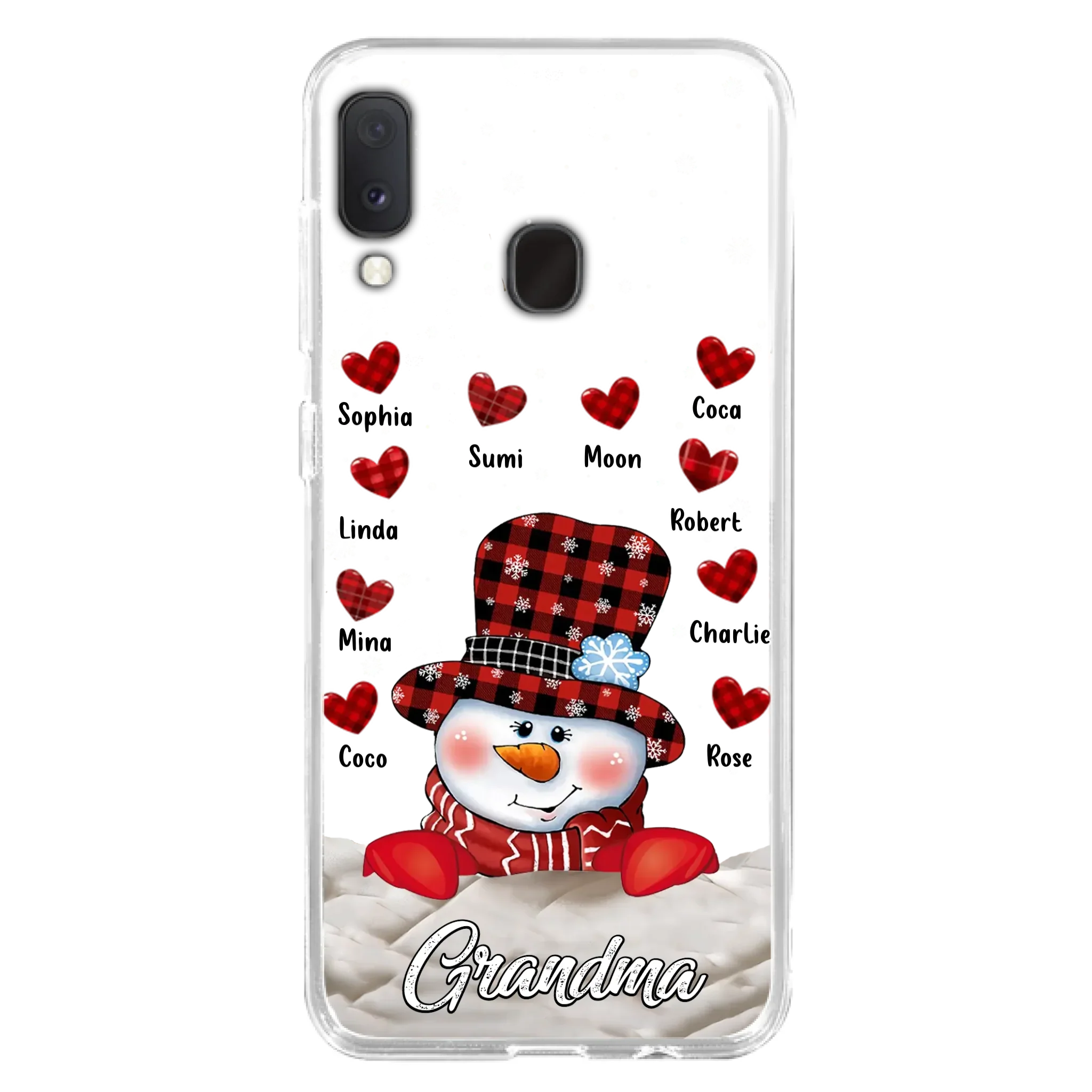 Personalized Snowman Grandma Phone Case - Christmas Gift Idea For Grandma - Up to 10 Kids - Case For iPhone/Samsung