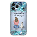 Personalized Dog Mom Phone Case - Upto 4 Dogs -Gift Idea For Dog Owners - Life Is Better With Dogs - Case For iPhone/Samsung
