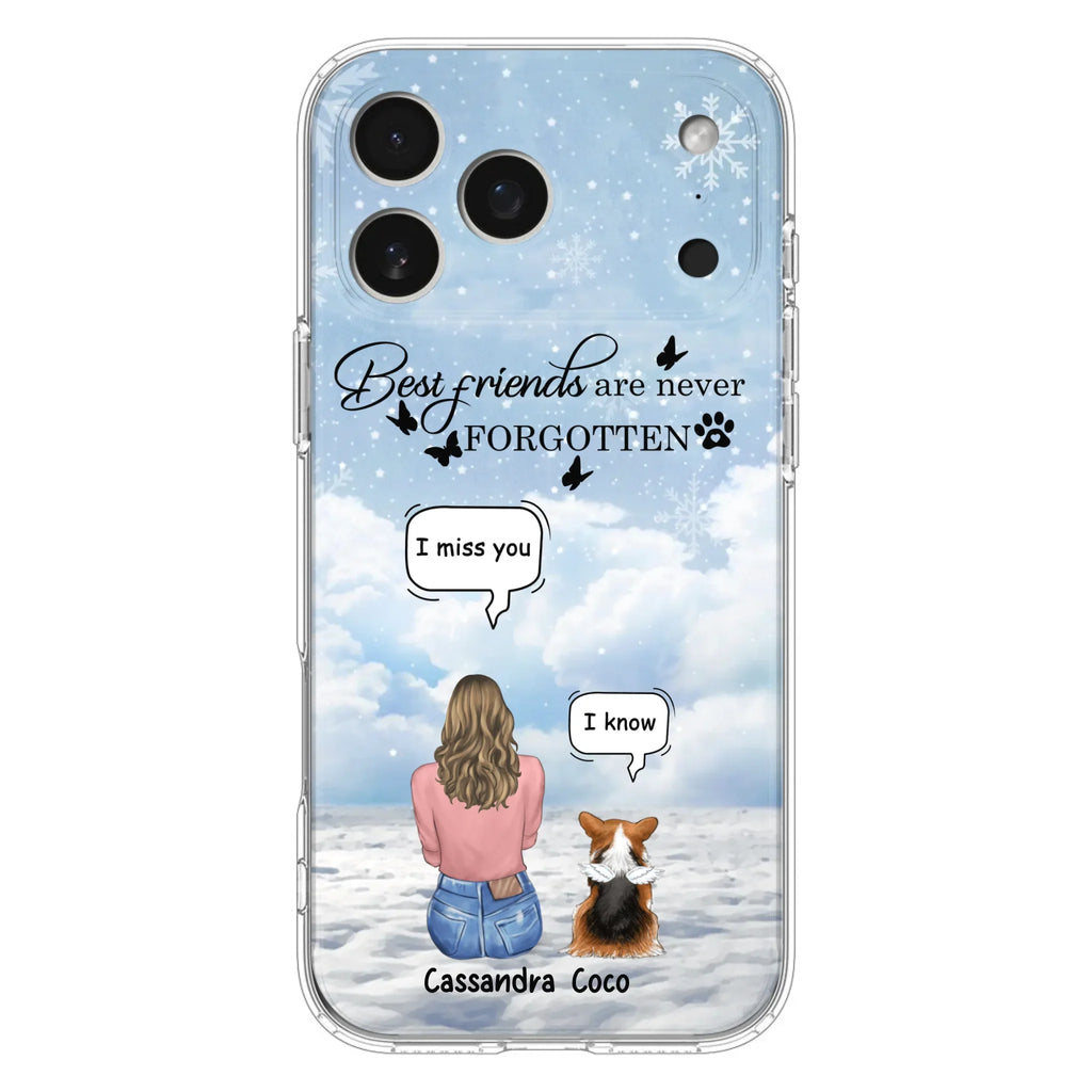 Personalized Memorial Pet Phone Case - Upto 3 Pets - Memorial Gift Idea For Dog/Cat/Rabbits Owners - I Miss You - Case For iPhone/Samsung