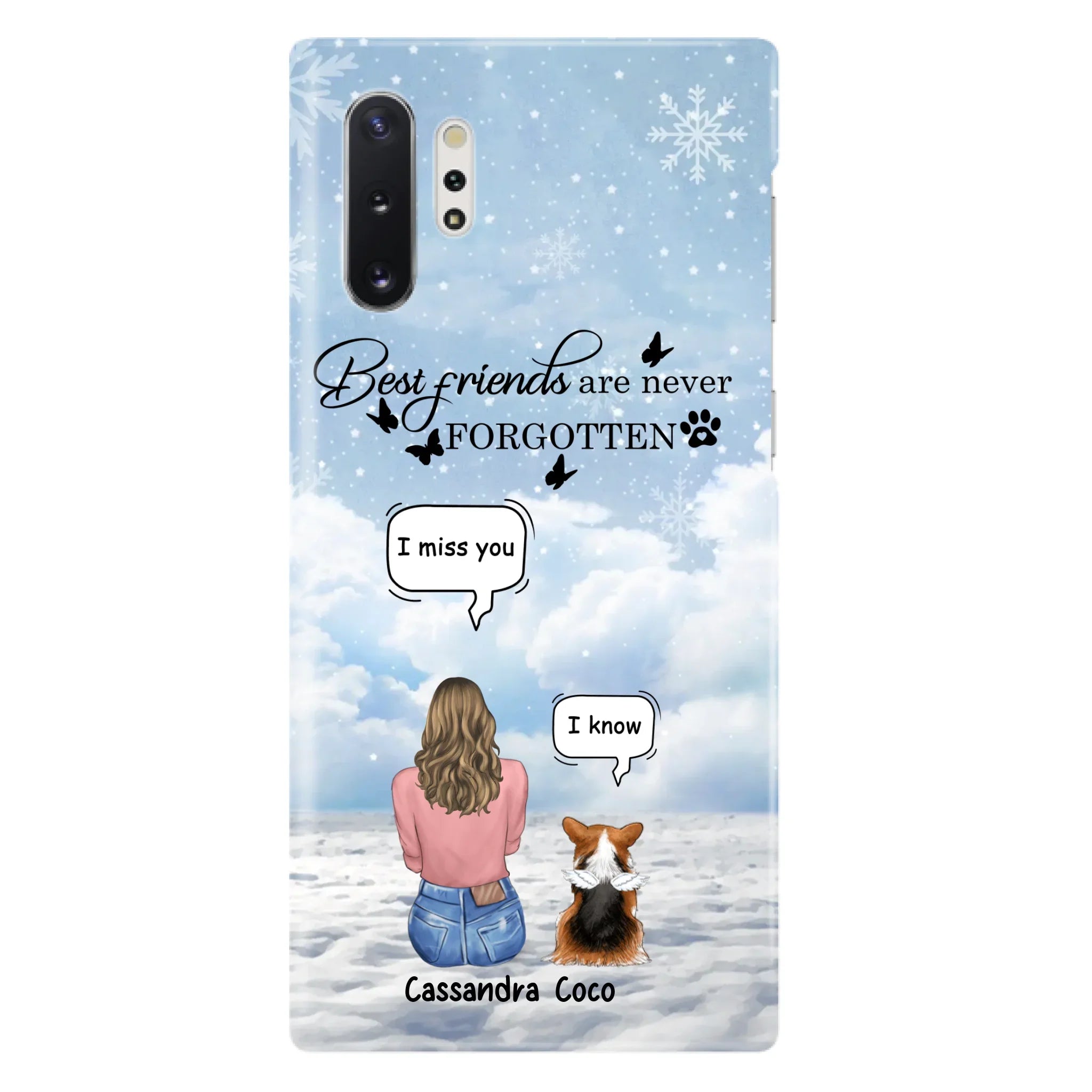 Personalized Memorial Pet Phone Case - Upto 3 Pets - Memorial Gift Idea For Dog/Cat/Rabbits Owners - I Miss You - Case For iPhone/Samsung