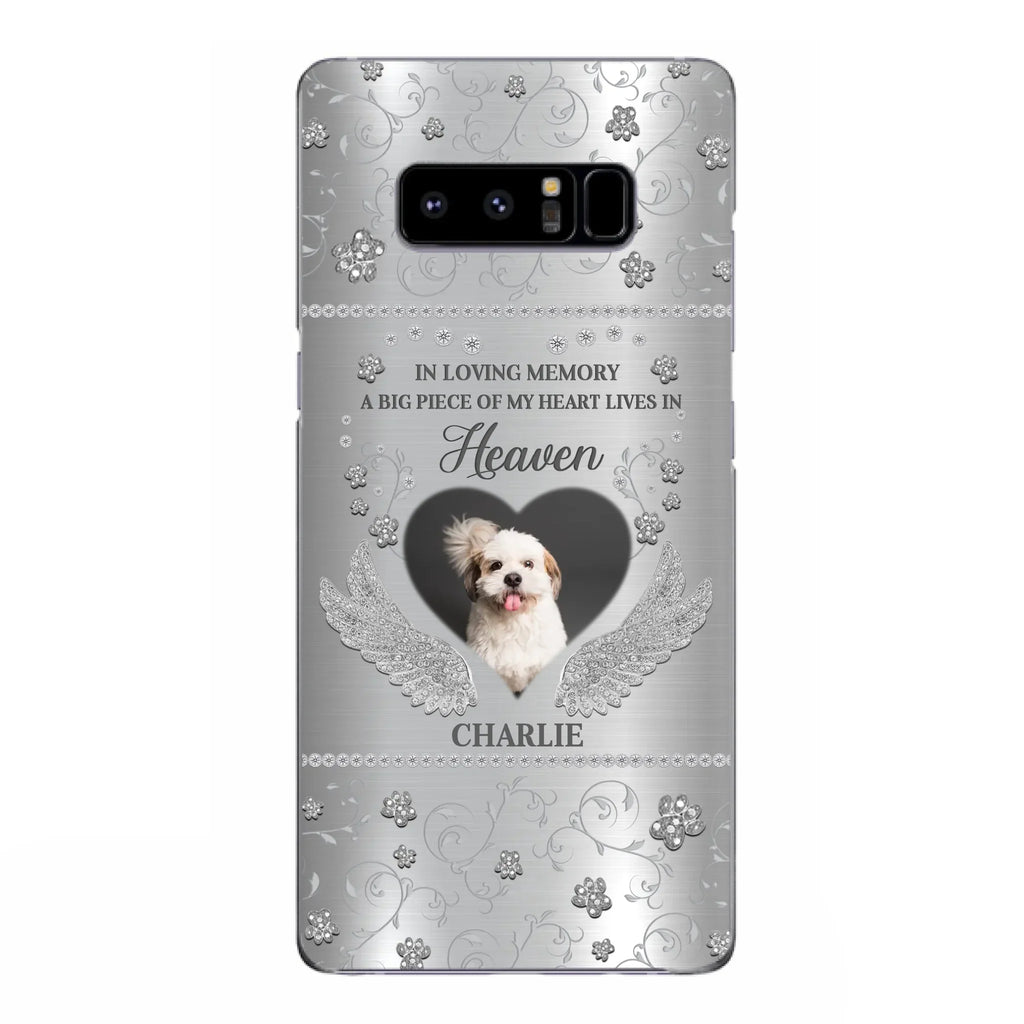 Personalized Memorial Phone Case - Upload Photo - Memorial Gift Idea For Pet Lover - A Big Piece Of My Heart Lives In Heaven - Case For iPhone/Samsung