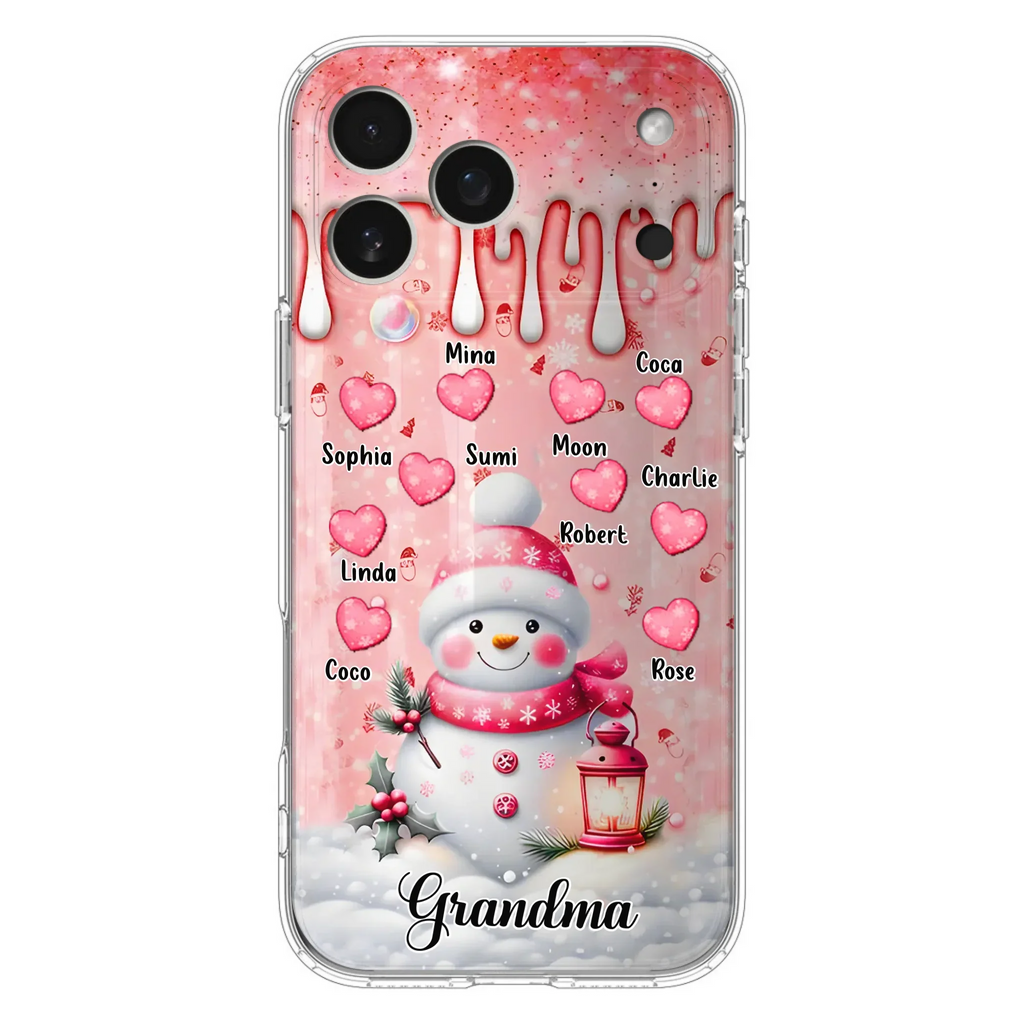 Personalized Snowman Grandma Phone Case - Christmas Gift Idea For Grandma - Up to 10 Kids - Case For iPhone/Samsung - Grandma