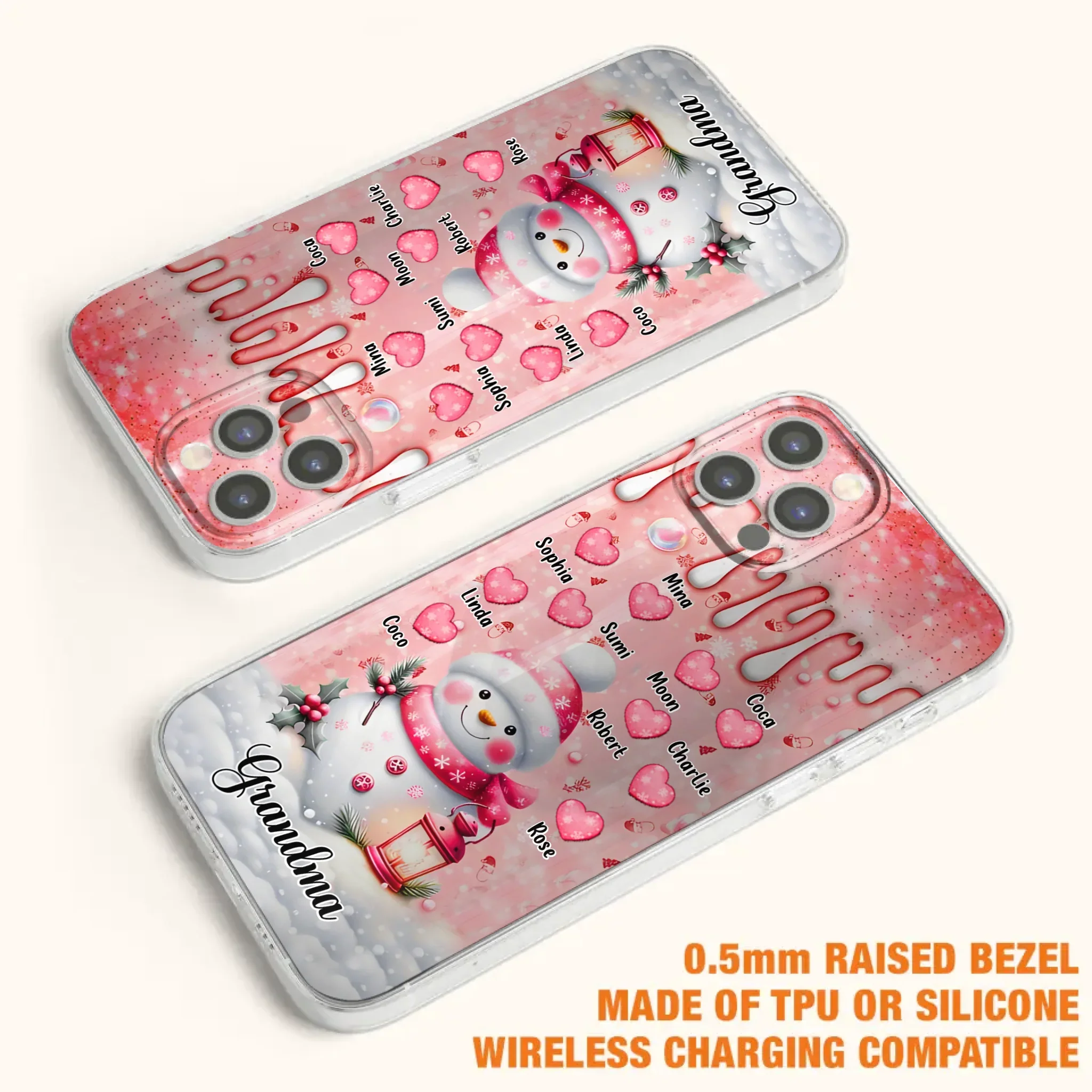 Personalized Snowman Grandma Phone Case - Christmas Gift Idea For Grandma - Up to 10 Kids - Case For iPhone/Samsung - Grandma