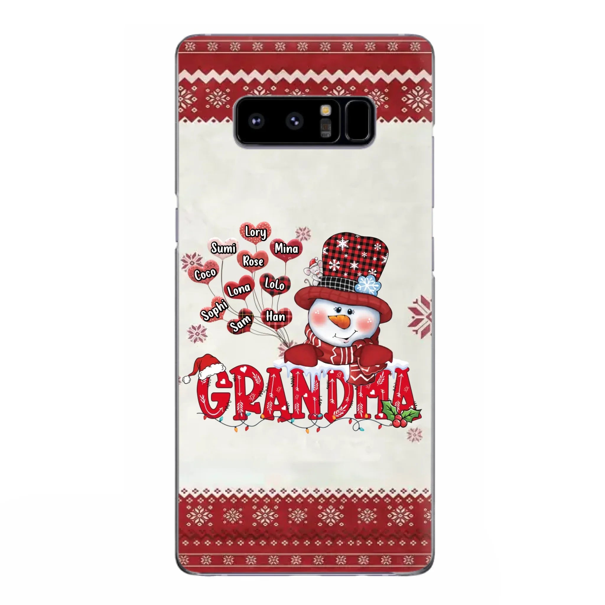 Personalized Snowman Grandma Phone Case - Christmas Gift Idea For Grandma - Up to 10 Kids - Case For iPhone/Samsung