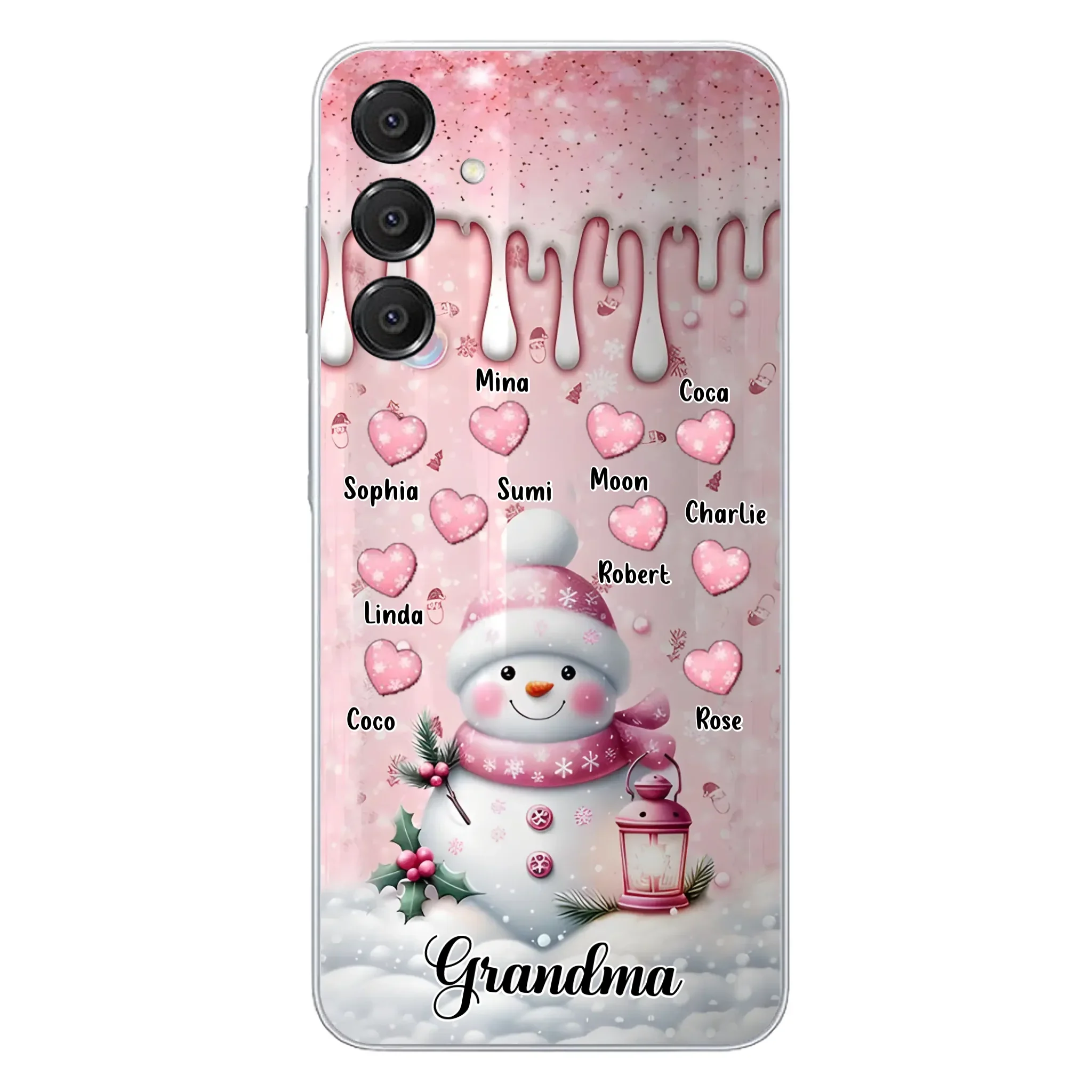 Custom Personalized Snowman Grandma Phone Case - Christmas Gift Idea For Grandma - Up to 10 Kids - Case For iPhone/Samsung - Grandma