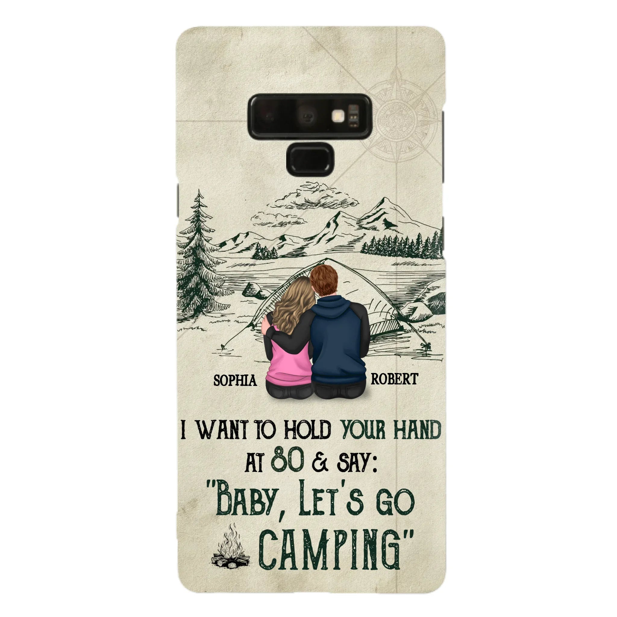 Custom Personalized Couple Phone Case - Gift Idea For Couple - Case For iPhone/Samsung - Baby Let's Go Camping