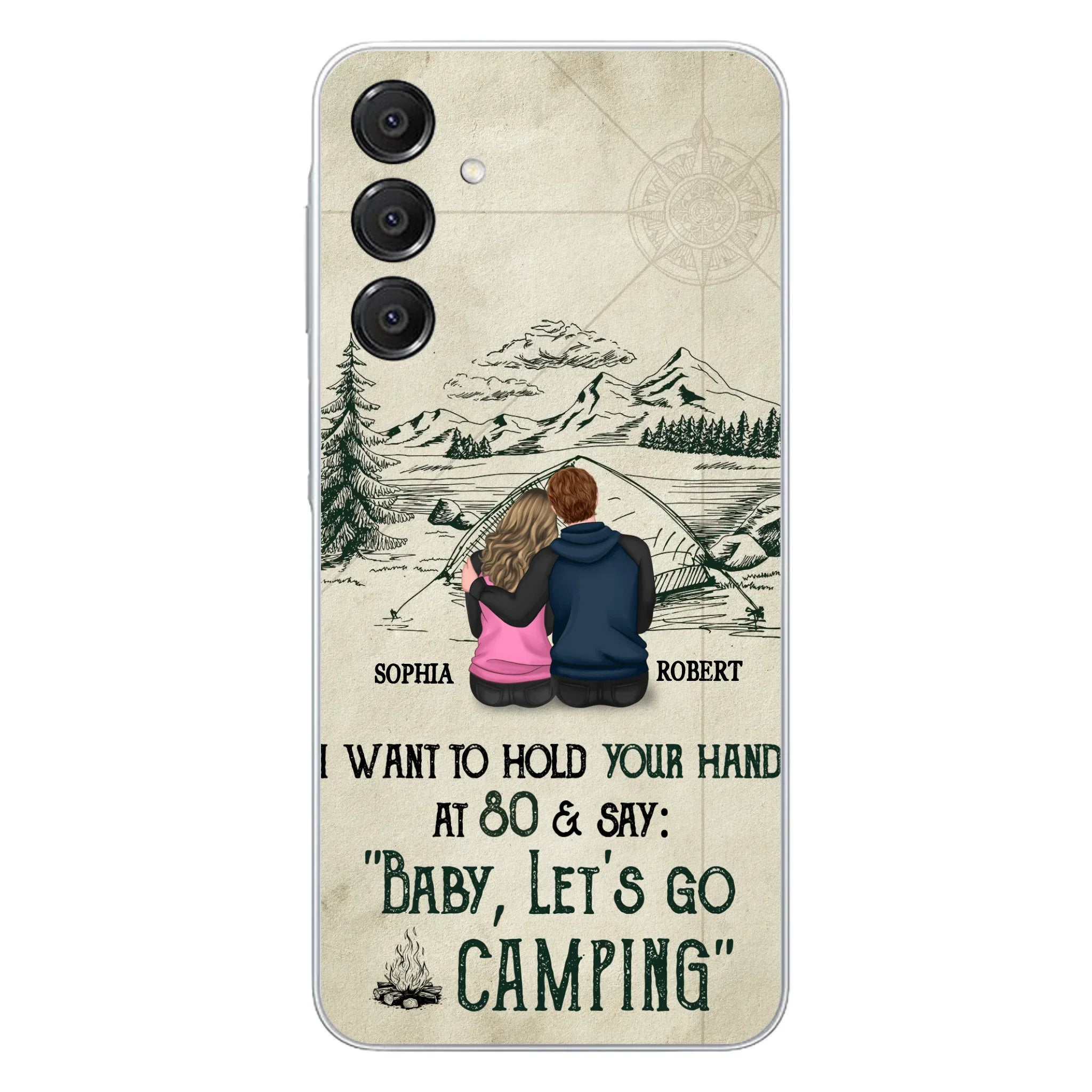 Custom Personalized Couple Phone Case - Gift Idea For Couple - Case For iPhone/Samsung - Baby Let's Go Camping