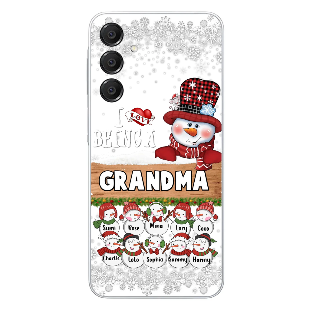 Custom Personalized Grandma Phone Case - Upto 10 Grandkids - Christmas Gift Idea for Grandma - I Love Being A Grandma - Case For iPhone/Samsung