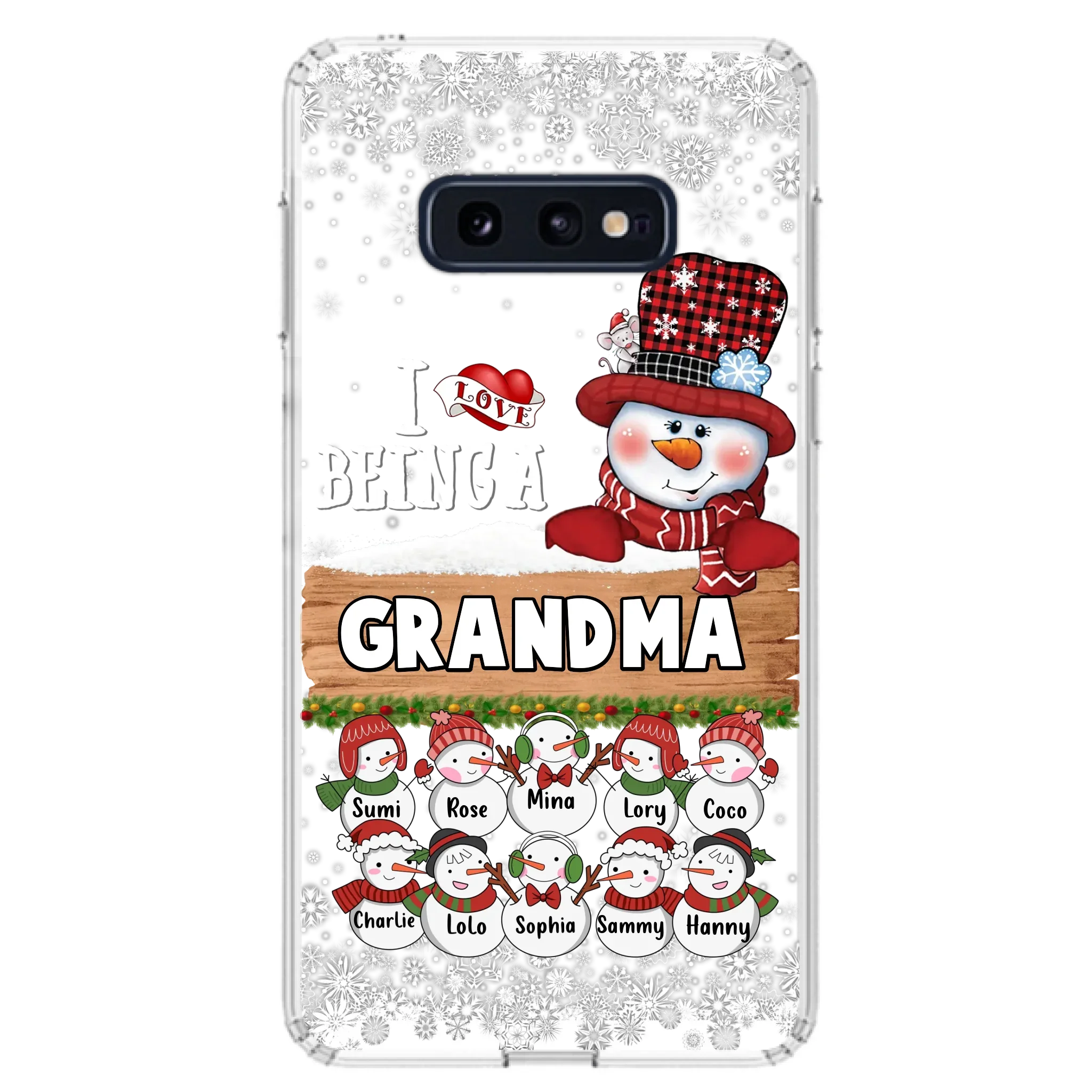 Custom Personalized Grandma Phone Case - Upto 10 Grandkids - Christmas Gift Idea for Grandma - I Love Being A Grandma - Case For iPhone/Samsung