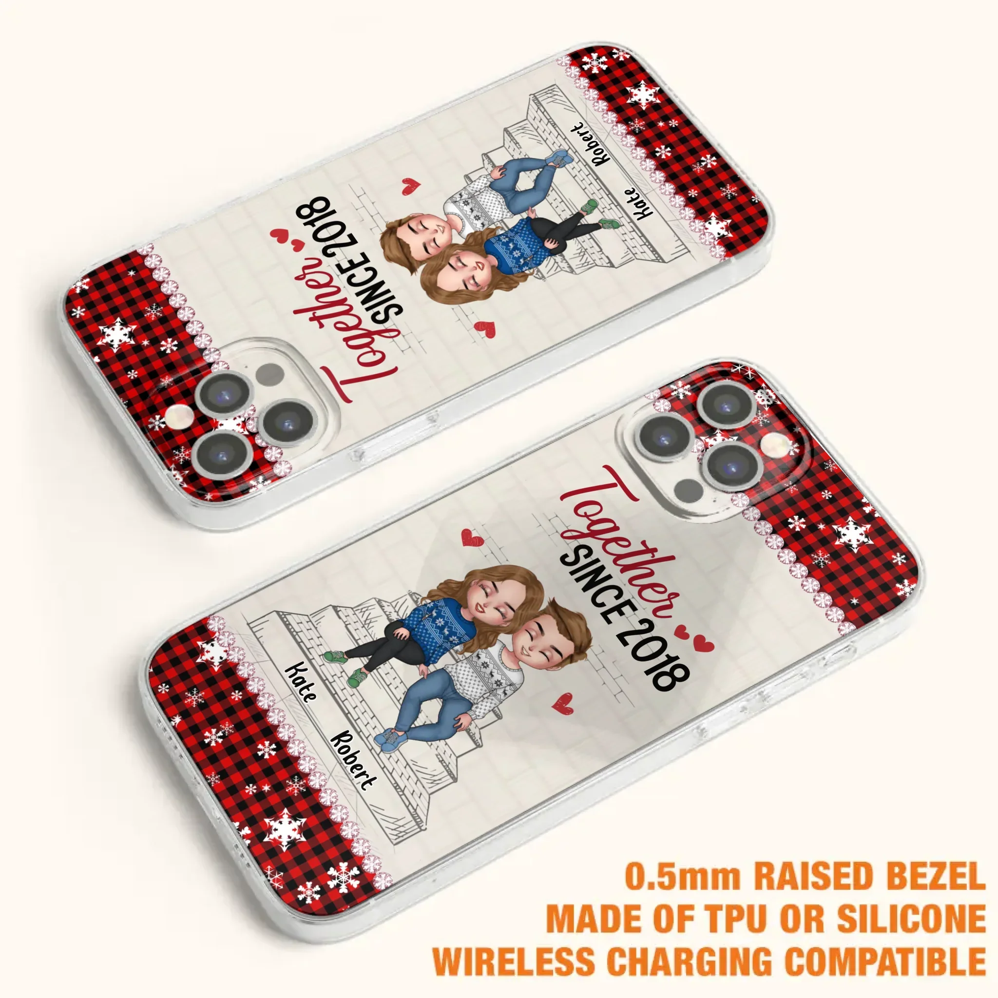 Custom Personalized Christmas Couple Phone Case - Christmas Gift Idea For Couple - Together Since 2018 - Case For iPhone/Samsung