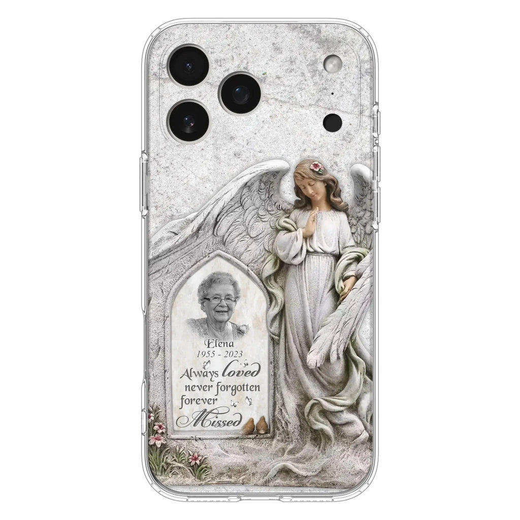 Custom Personalized Memorial Photo Phone Case - Memorial Gift Idea For Family Member - Always Loved Never Forgotten Forever Missed - Case For iPhone/Samsung