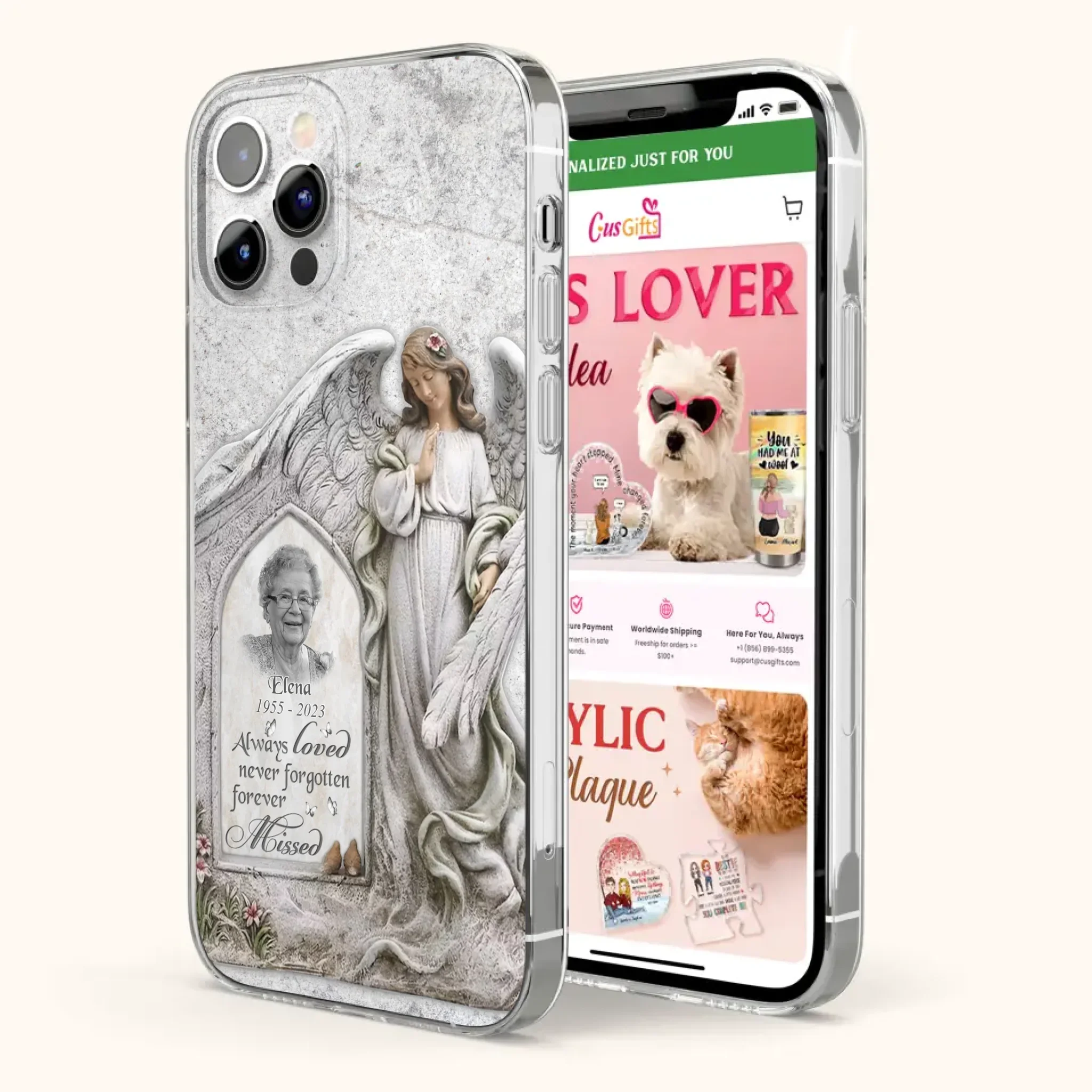 Custom Personalized Memorial Photo Phone Case - Memorial Gift Idea For Family Member - Always Loved Never Forgotten Forever Missed - Case For iPhone/Samsung