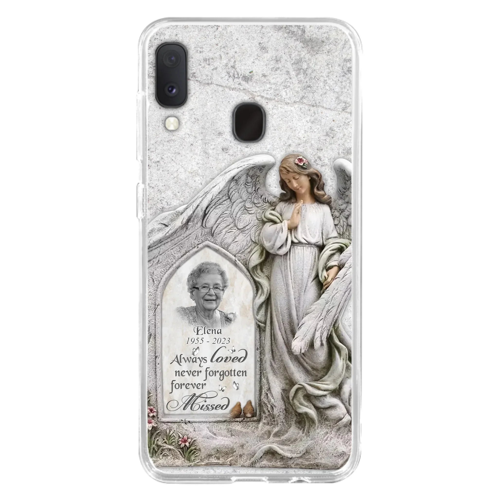 Custom Personalized Memorial Photo Phone Case - Memorial Gift Idea For Family Member - Always Loved Never Forgotten Forever Missed - Case For iPhone/Samsung