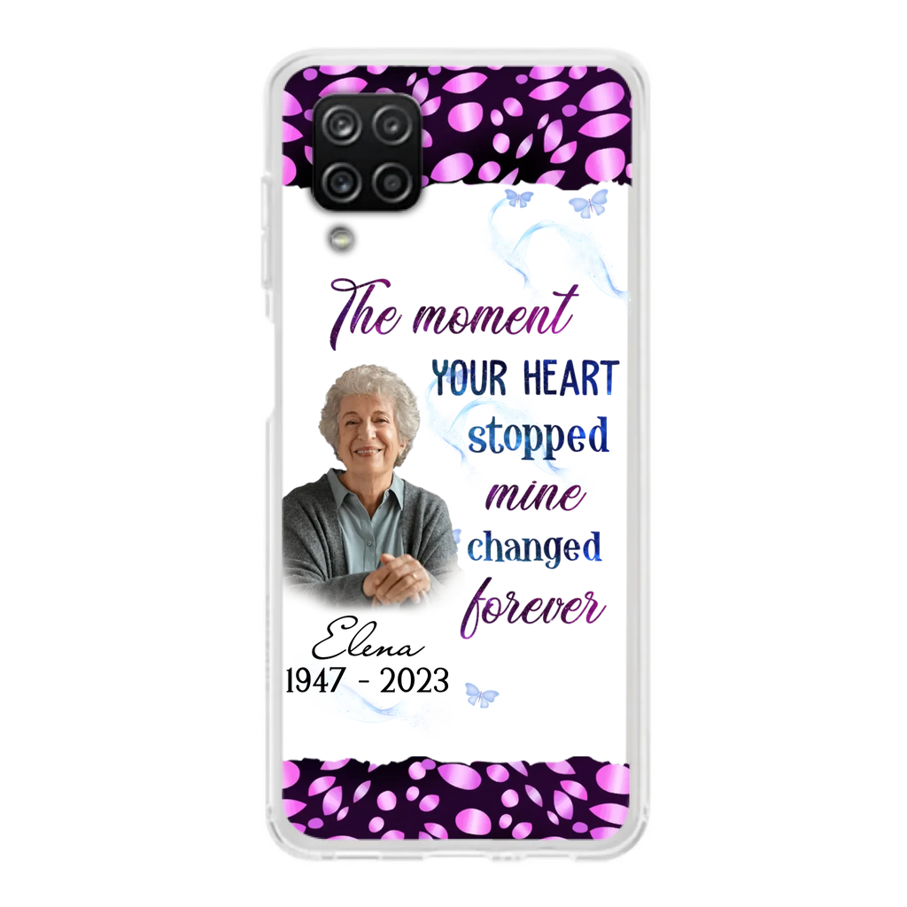 Custom Personalized Memorial Photo Phone Case - Memorial Gift For Family Member - Upload Photo - Case For iPhone/Samsung - The Moment Your Heart Stopped Mine Changed Forever