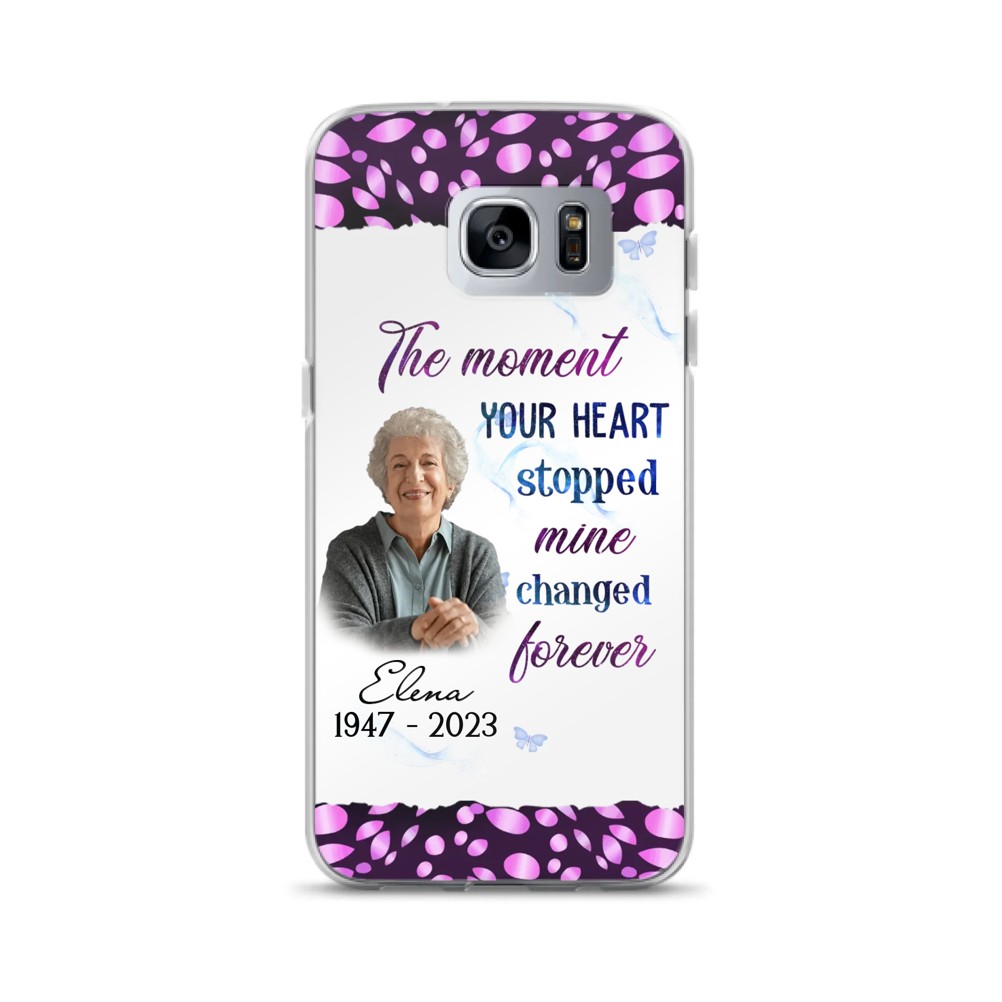 Custom Personalized Memorial Photo Phone Case - Memorial Gift For Family Member - Upload Photo - Case For iPhone/Samsung - The Moment Your Heart Stopped Mine Changed Forever
