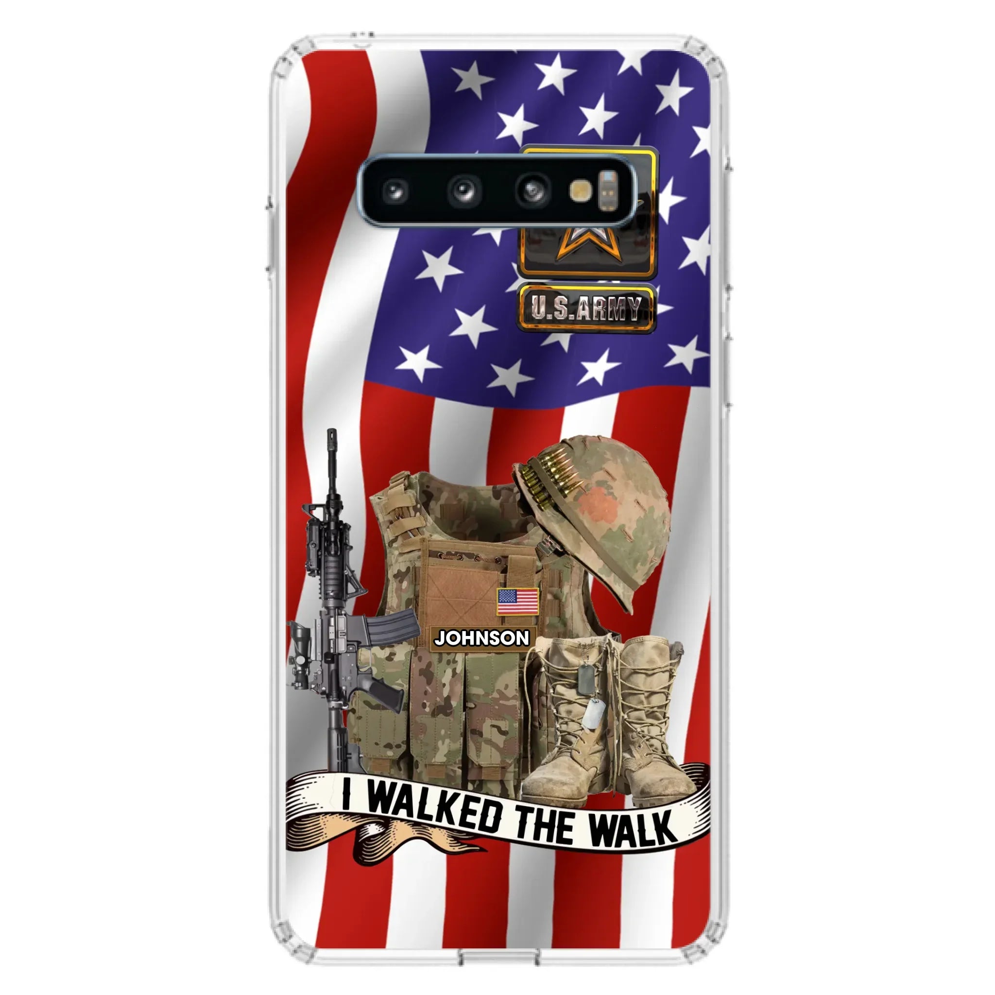 Custom Personalized Veteran US Flag Phone Case - Gift Idea For Veteran - Case For iPhone/ Samsung - I Walked The Walk
