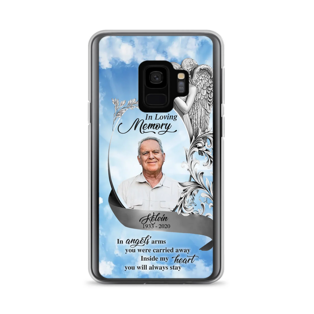 Custom Personalized Memorial Photo Phone Case - Memorial Gift Idea for Family - Inside My Heart You Will Always Stay - Case For iPhone/Samsung