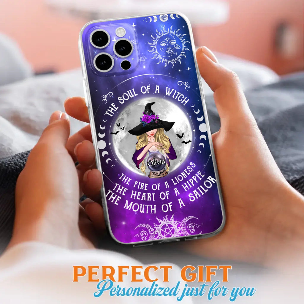 Personalized Witch Phone Case - Halloween Gift Idea For Witch Lovers - The Soul Of A Witch - Case For iPhone/Samsung