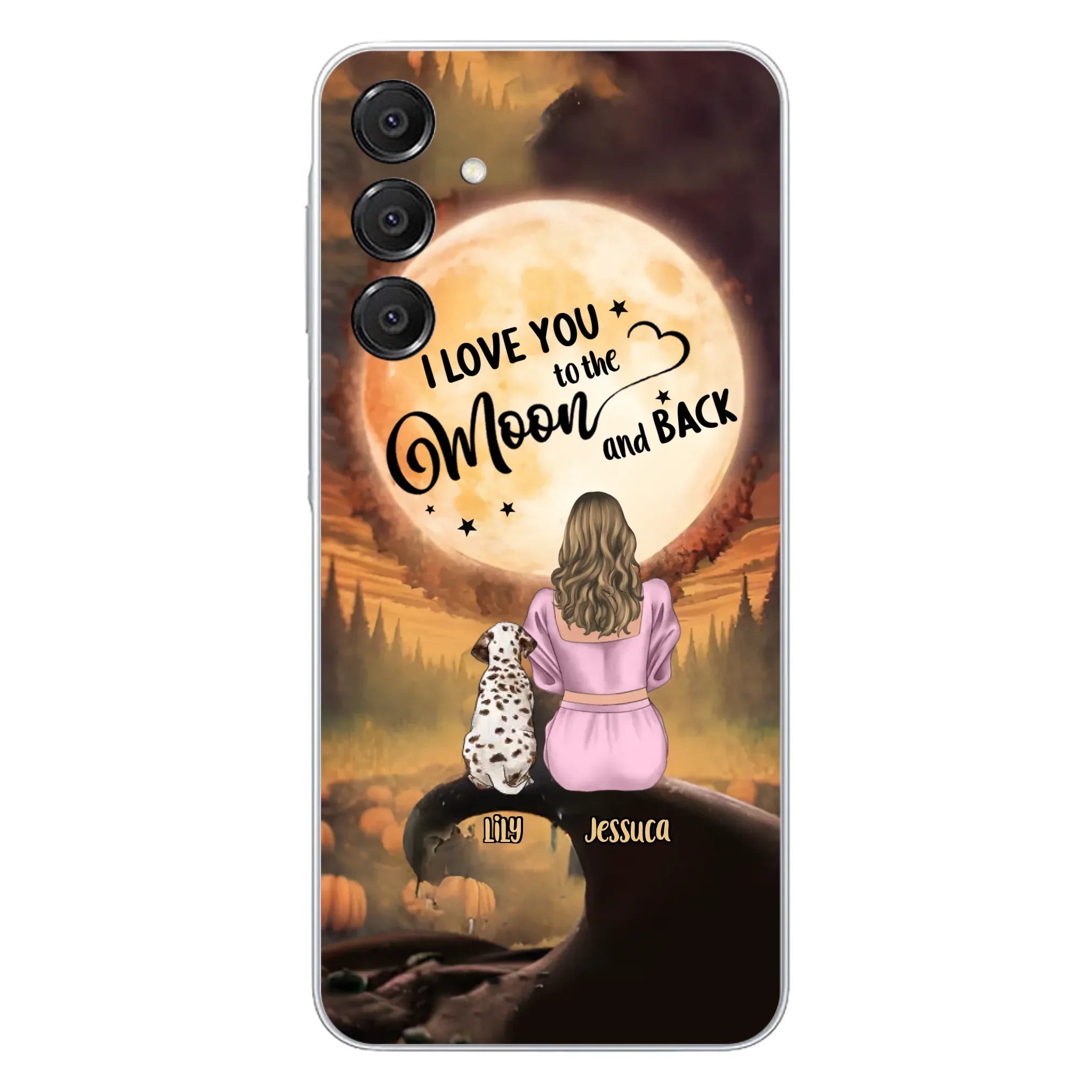 Personalized Memorial Pet Mom Phone Case - Gift Idea For Dog/Cat Owners - I Love You To The Moon And Back - Case For iPhone/Samsung