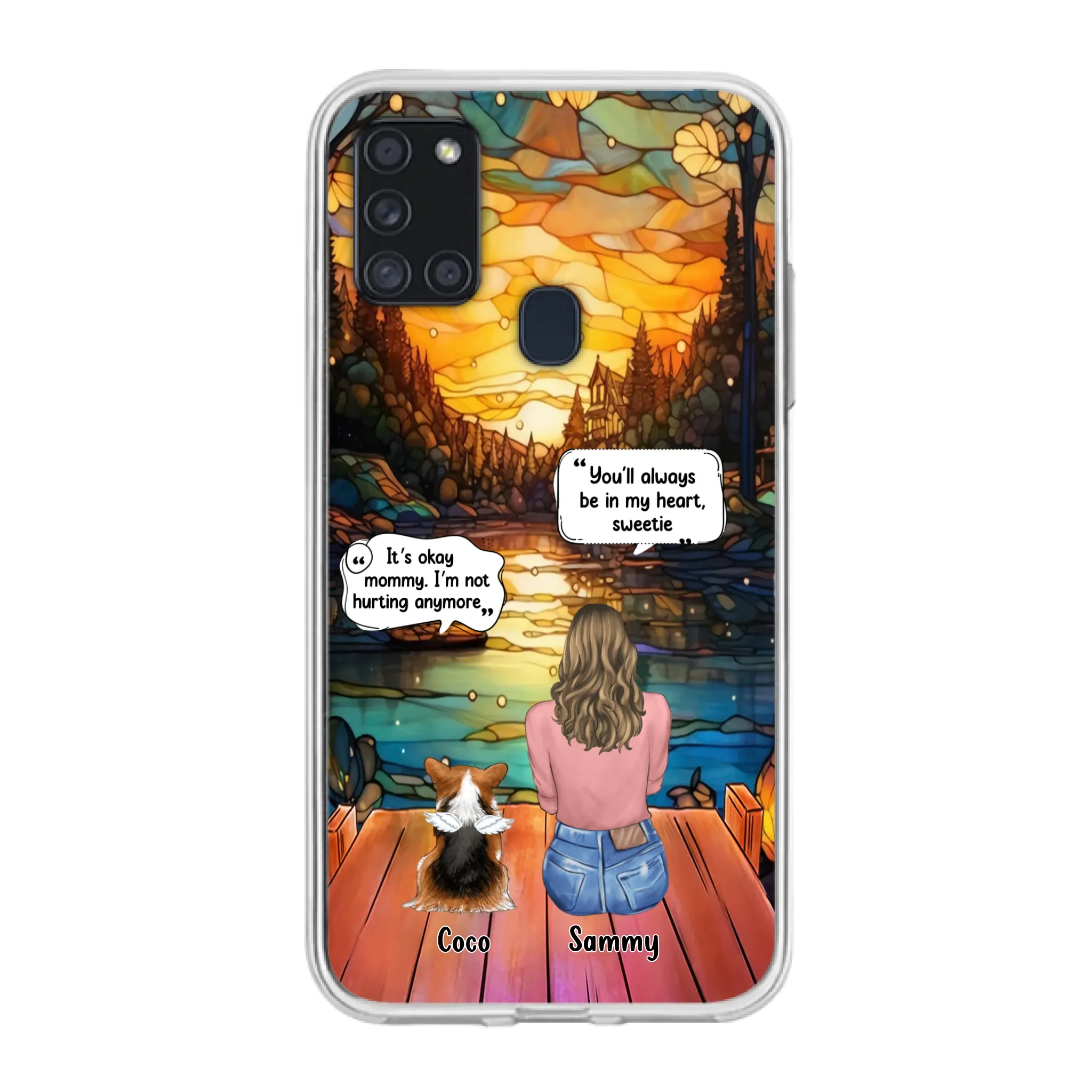 Personalized Memorial Pet Phone Case - Memorial Gift Idea For Dog/Cat/Rabbits Owners - You'll Always Be In My Heart, Sweetie - Case For iPhone/Samsung