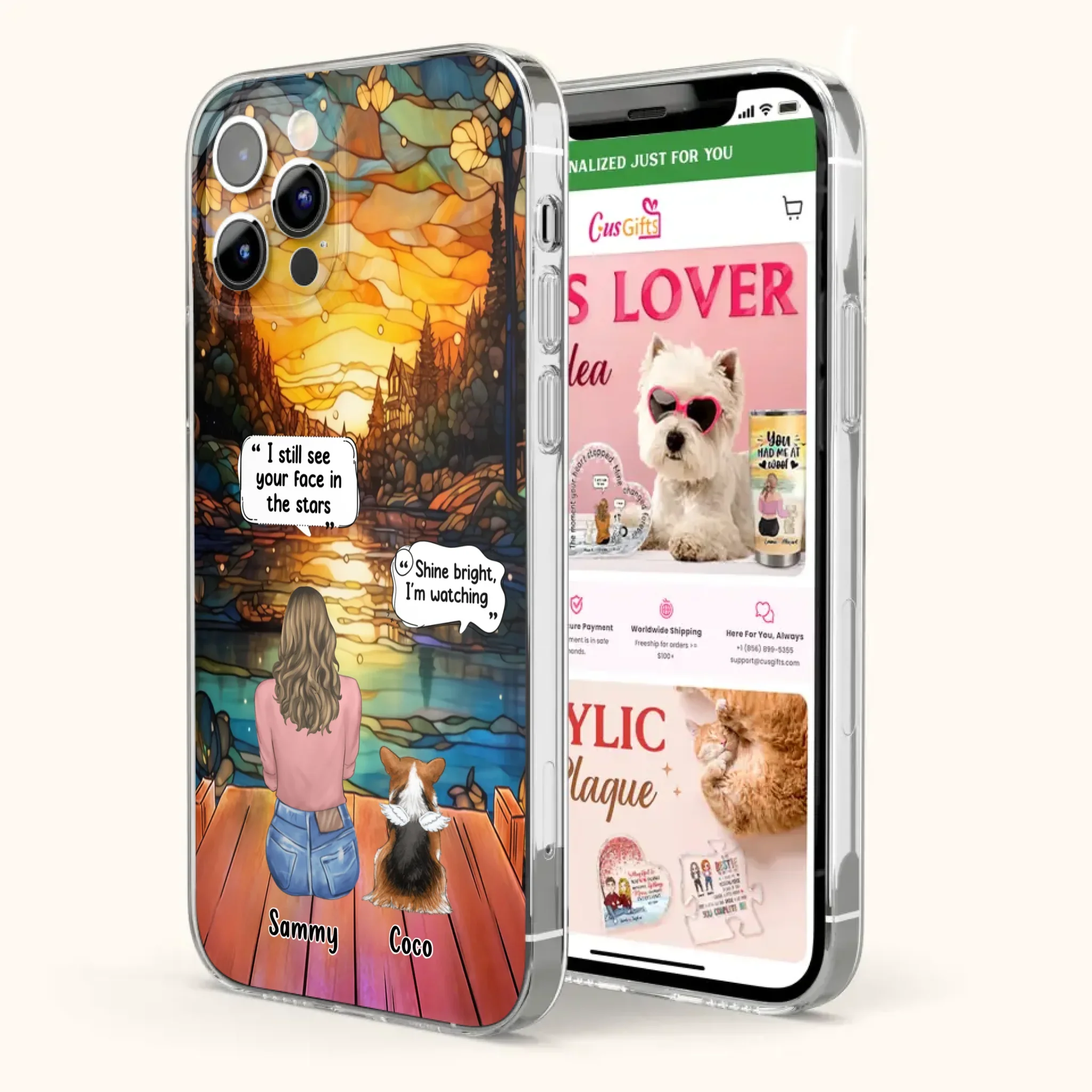 Personalized Memorial Pet Phone Case - Memorial Gift Idea For Dog/Cat/Rabbits Owners - I Still See Your Face In The Stars - Case For iPhone/Samsung