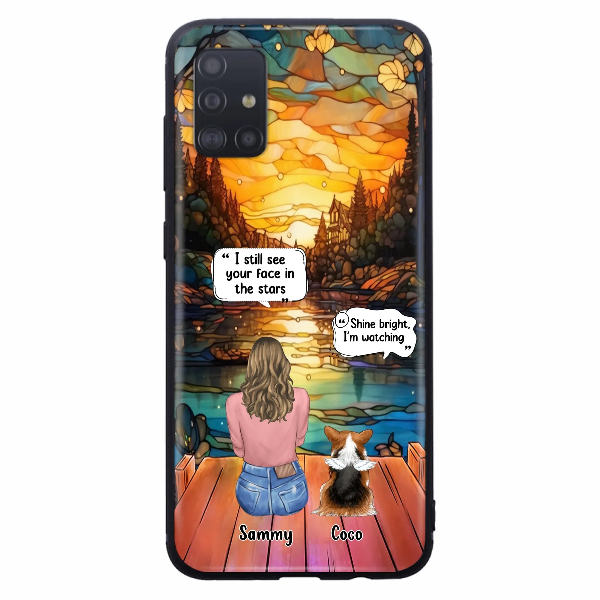 Personalized Memorial Pet Phone Case - Memorial Gift Idea For Dog/Cat/Rabbits Owners - I Still See Your Face In The Stars - Case For iPhone/Samsung