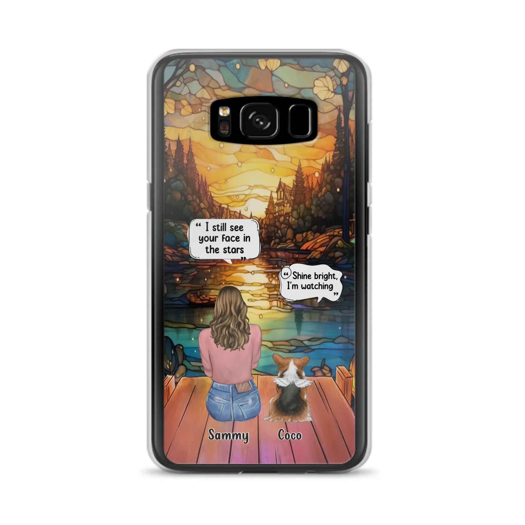 Personalized Memorial Pet Phone Case - Memorial Gift Idea For Dog/Cat/Rabbits Owners - I Still See Your Face In The Stars - Case For iPhone/Samsung