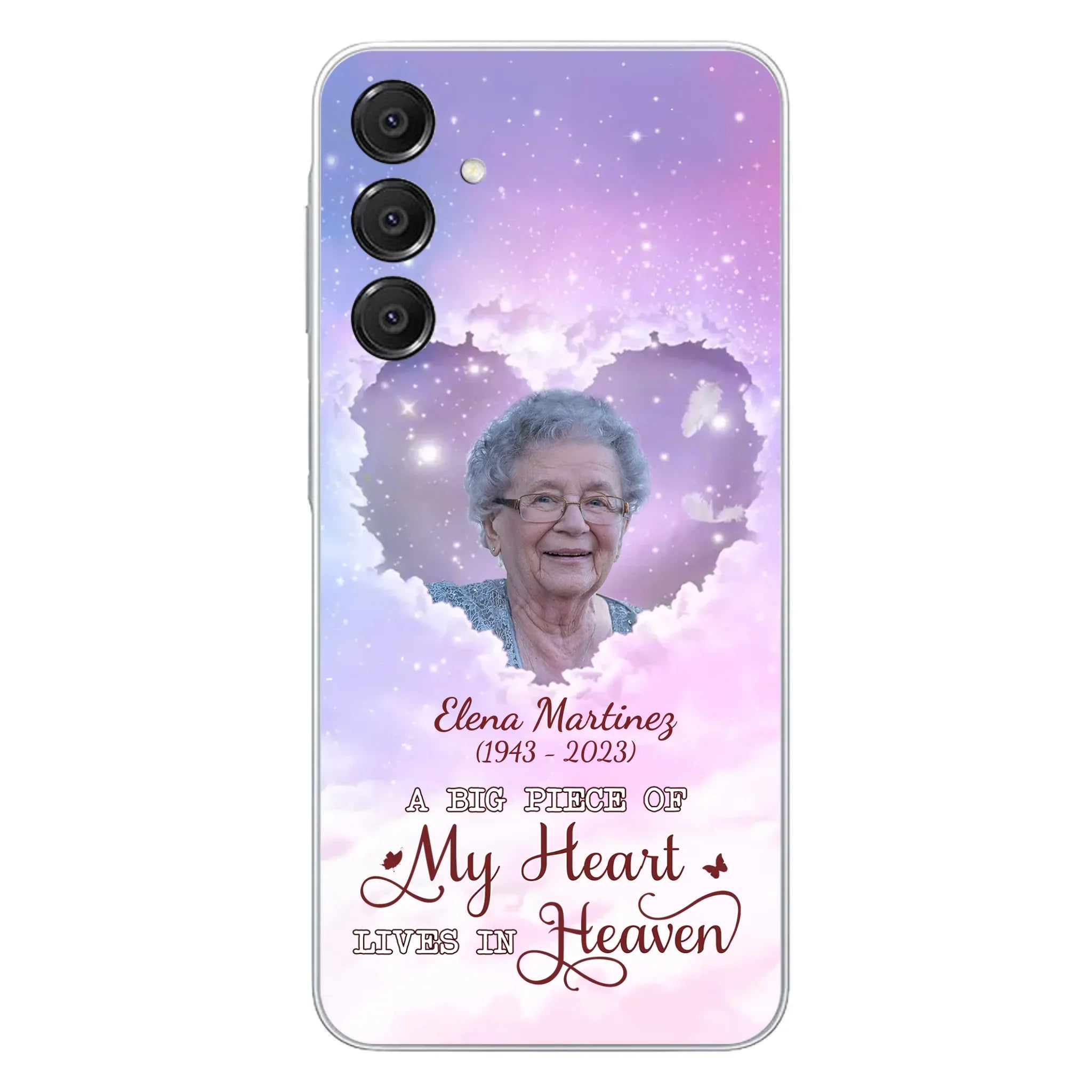 Custom Personalized Memorial Photo Phone Case - Memorial Gift For Family Member - Upload Photo - Case For iPhone/Samsung - A Big Piece Of My Heart Lives In Heaven
