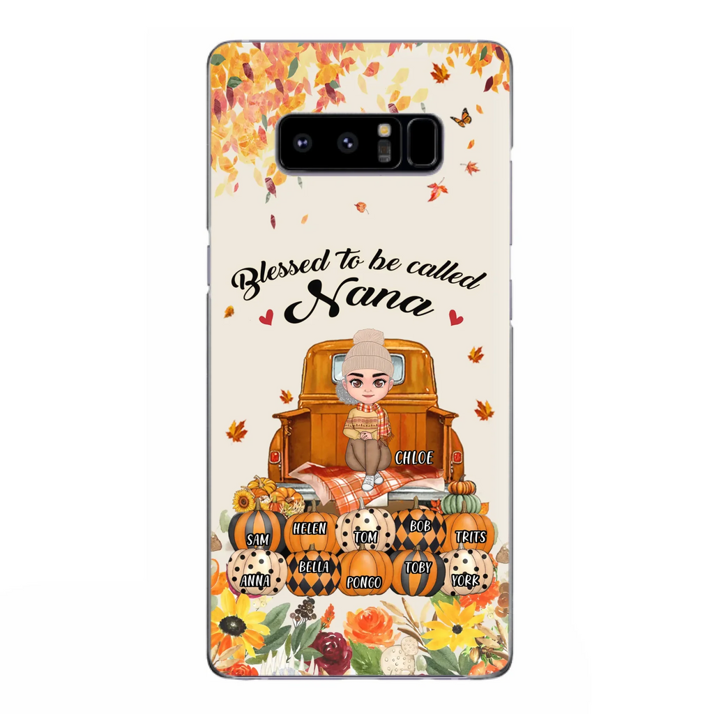 Custom Personalized Grandma Autumn Phone Case - Gift Idea For Grandma - Upto 10 Kids -  Case For iPhone/Samsung - Blessed To Be Called Nana