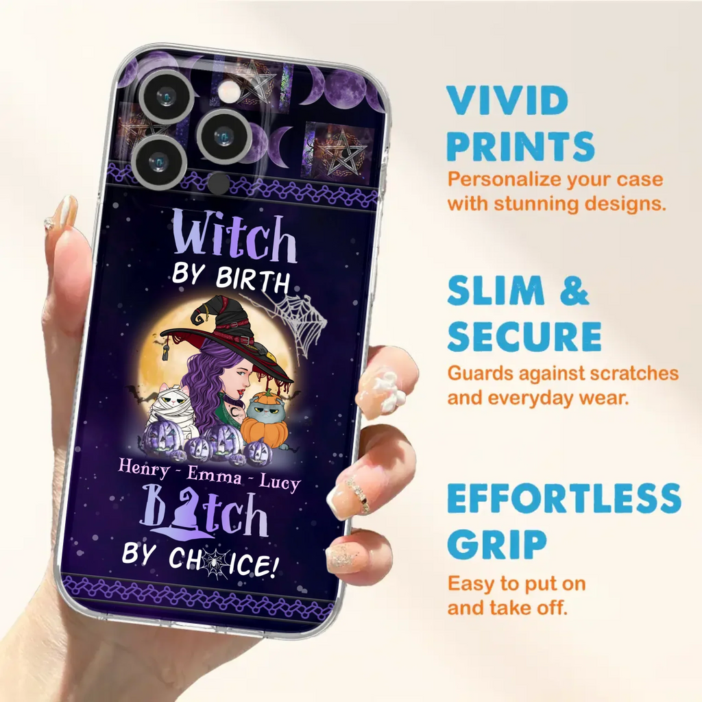 Personalized Witch Mom Phone Case - Gift Idea For Halloween/Witch/Pet Lovers - Witch By Birth Bitch By Choice - Case For iPhone/Samsung
