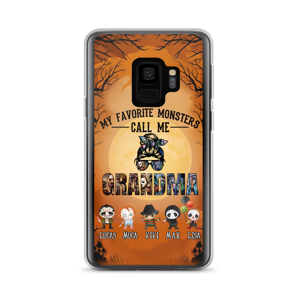 Personalized Halloween Phone Case - Halloween Gift Idea for Halloween - Upto 5 Characters - My Favorite Monsters Call Me Grandma - Case For iPhone/Samsung