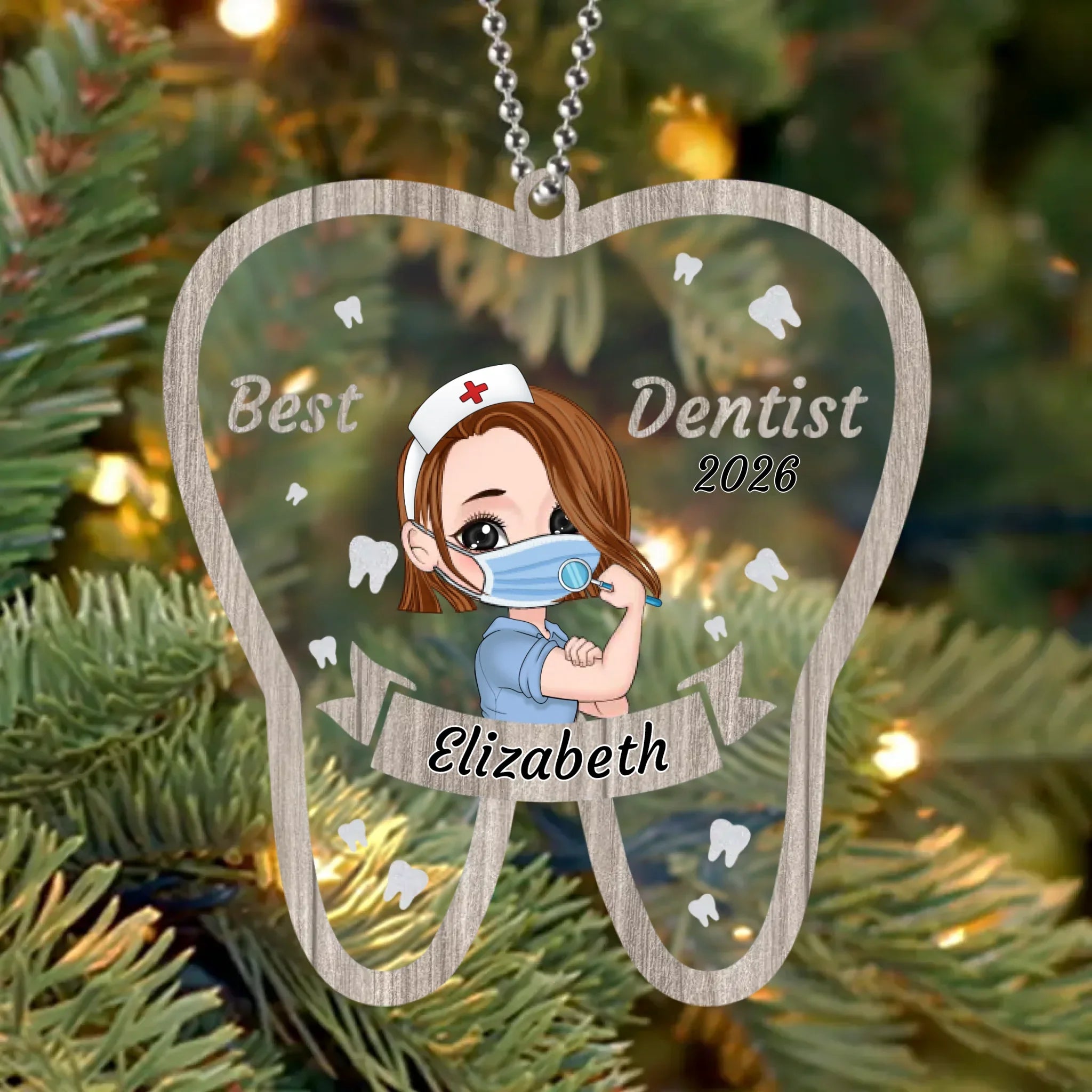 Custom Personalized Dentist Acrylic Ornament - Gift Idea For Dentists/ Friends/ Colleagues - Best Dentist 2026