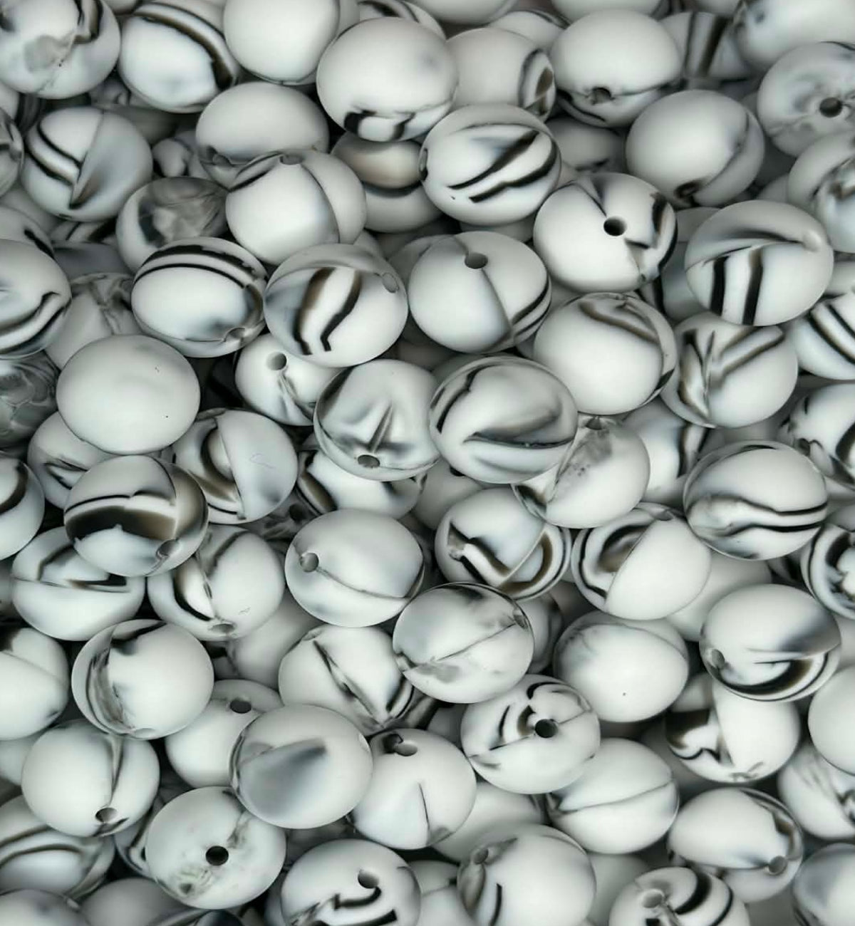 (DISCONTINUED) #117 ZEBRA MARBLE 15MM SOLID (10ct)