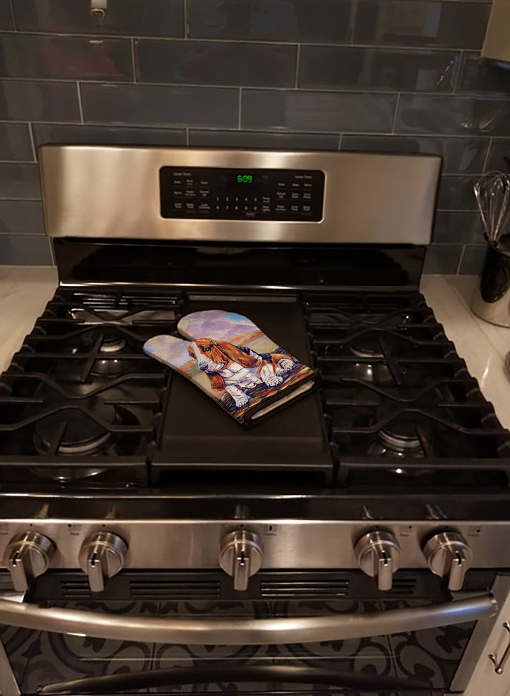 Basset Hound Oven Mitt Heat Resistant Thick Oven Mitt for Hot Pans and Oven, Kitchen Mitt Protect Hands, Cooking Baking Glove