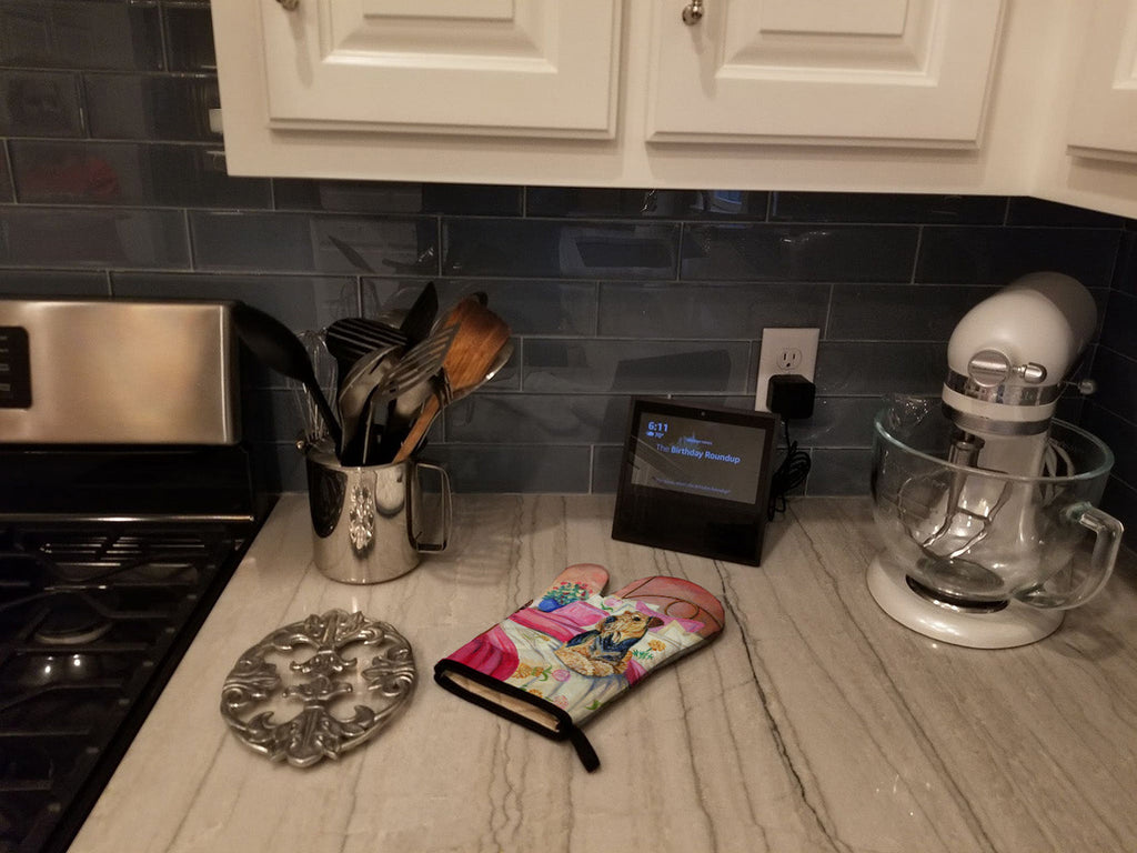 Airedale Waiting on Mom Oven Mitt Heat Resistant Thick Oven Mitt for Hot Pans and Oven, Kitchen Mitt Protect Hands, Cooking Baking Glove
