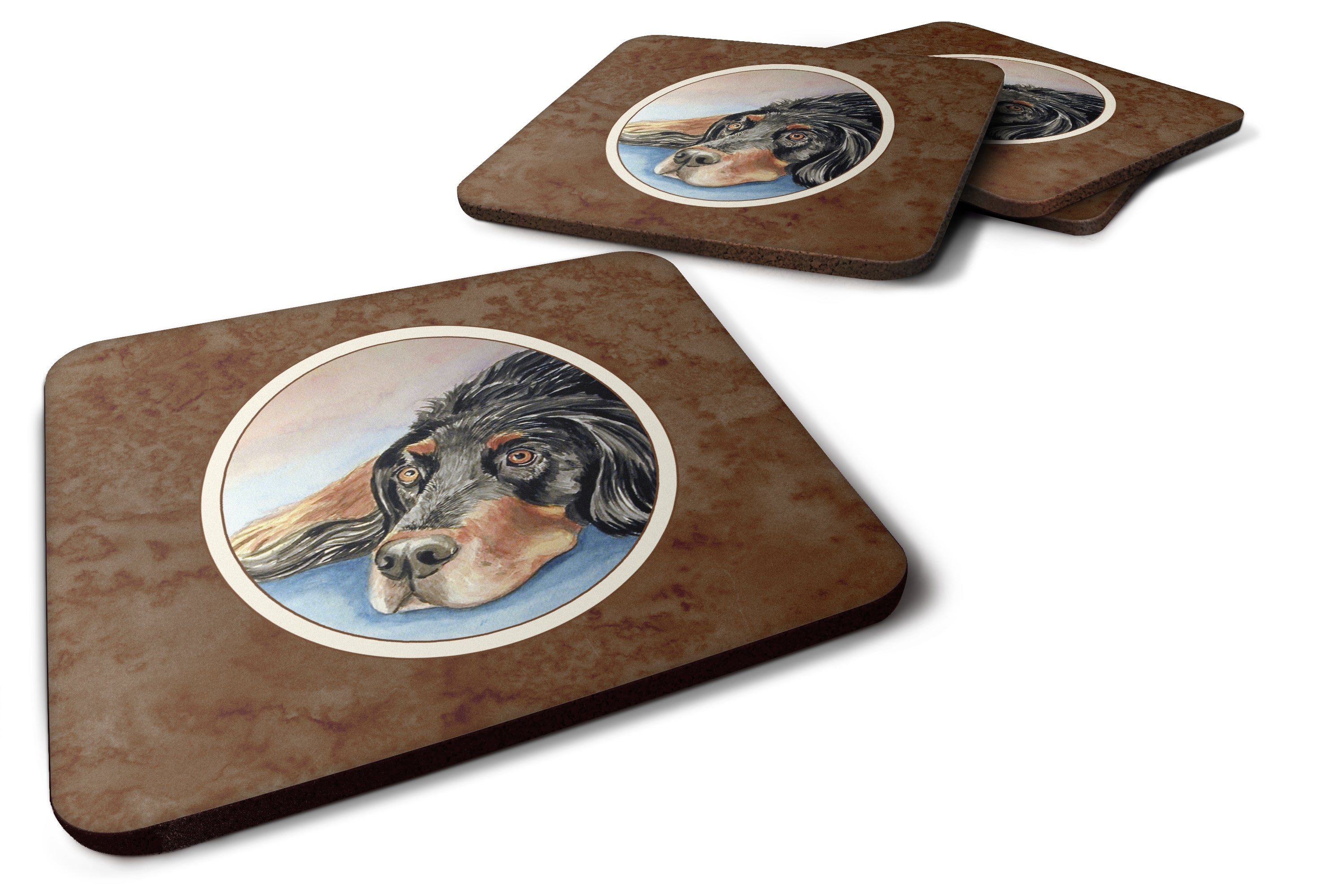 Gordon Setter Waiting on Mom Foam Coasters Set of 4 Cup Coasters for Indoor Outdoor, Tabletop Protection, Anti Slip, Mouse pad Material