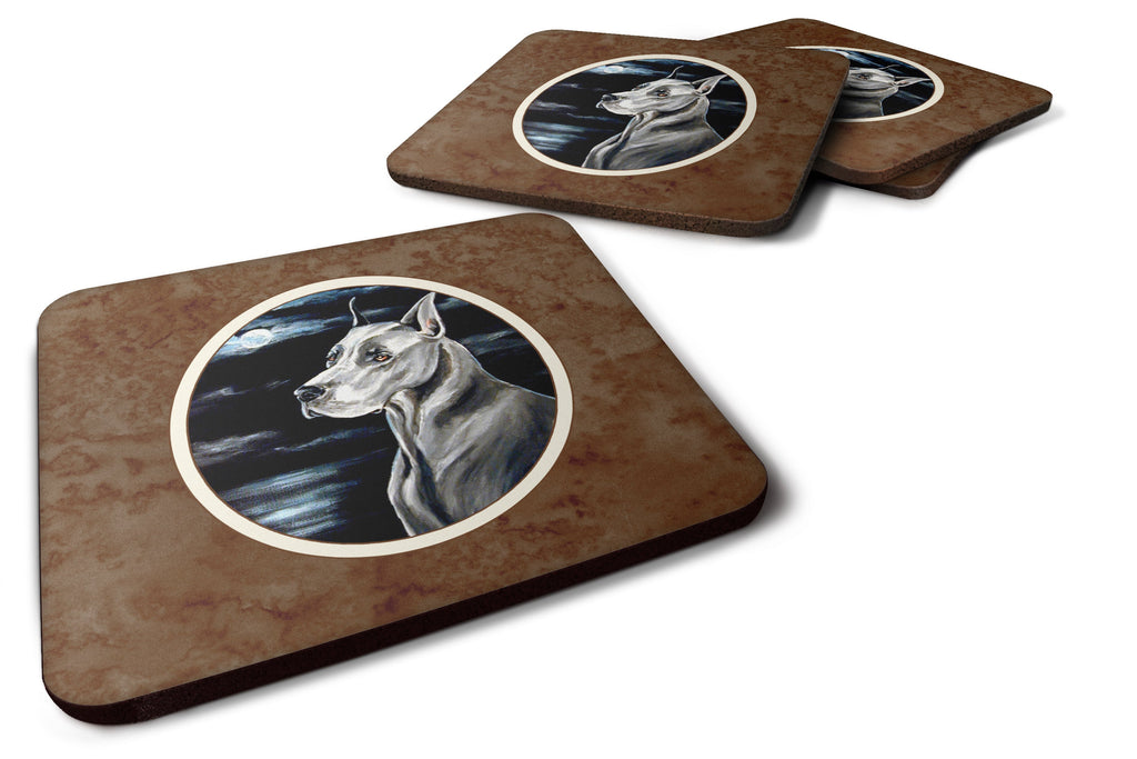Great Dane Moonlight Foam Coasters Set of 4 Cup Coasters for Indoor Outdoor, Tabletop Protection, Anti Slip, Mouse pad Material