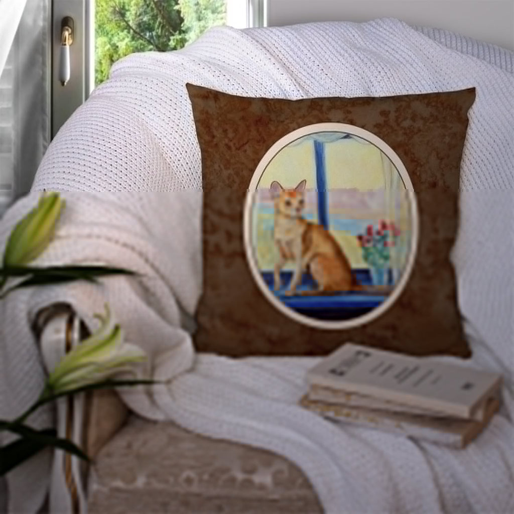 Cat Decorative Throw Pillow 14x14 Indoor Outdoor Accent Cushion, Fabric Cover with Insert for Sofa, Bed, Porch & Living Room