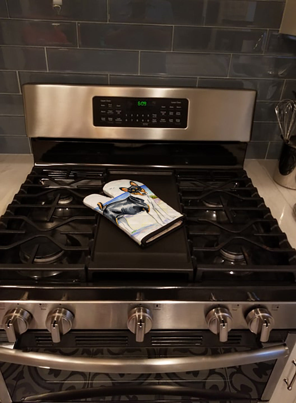 Basenji Oven Mitt Heat Resistant Thick Oven Mitt for Hot Pans and Oven, Kitchen Mitt Protect Hands, Cooking Baking Glove