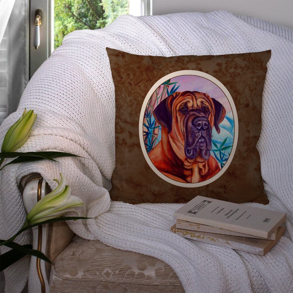 Tosa Inu Decorative Throw Pillow 14x14 Indoor Outdoor Accent Cushion, Fabric Cover with Insert for Sofa, Bed, Porch & Living Room