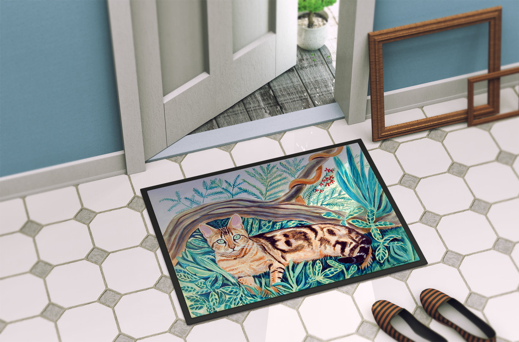 Cat - Maine Coon Doormat Indoor Outdoor 24H X 36W Front Door Mat Rugs for Entryway, Non Slip Washable Low Pile,