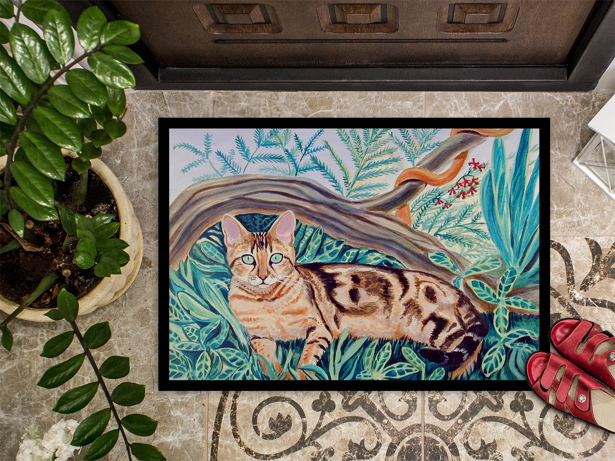 Cat - Maine Coon Doormat Indoor Outdoor 18H X 27W Front Door Mat Rugs for Entryway, Non Slip Washable