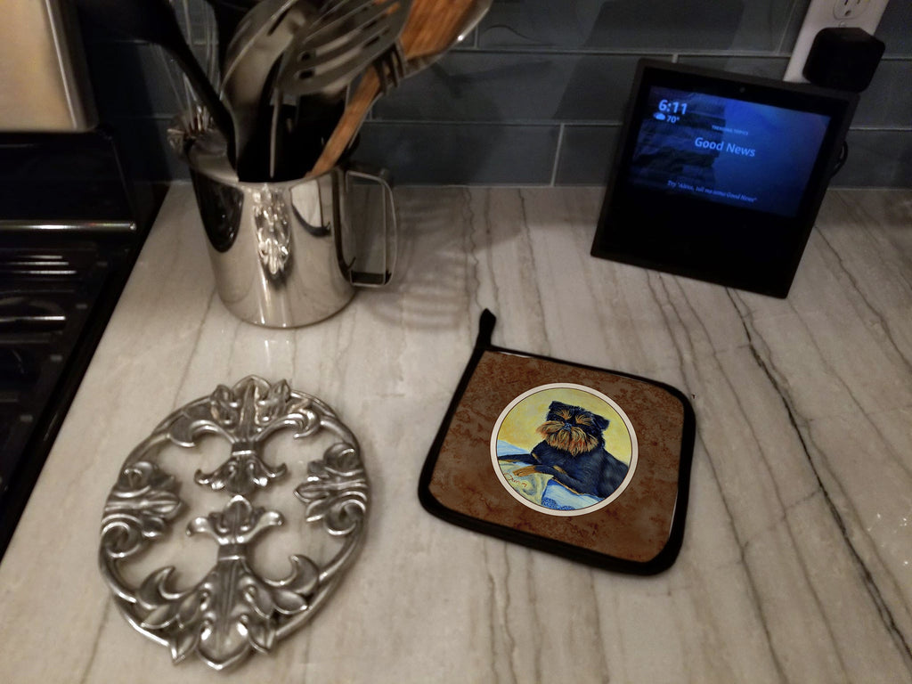 Brussels Griffon Pot Holder Set of 2 Heat Resistant Quilted Hot Pads 7.5 x 7.5 Inch, Insulated Kitchen Trivets for Cooking & Baking