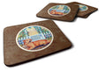 Golden Retriever and puppy at the fence Foam Coasters Set of 4 Cup Coasters for Indoor Outdoor, Tabletop Protection, Anti Slip, Mouse pad Material